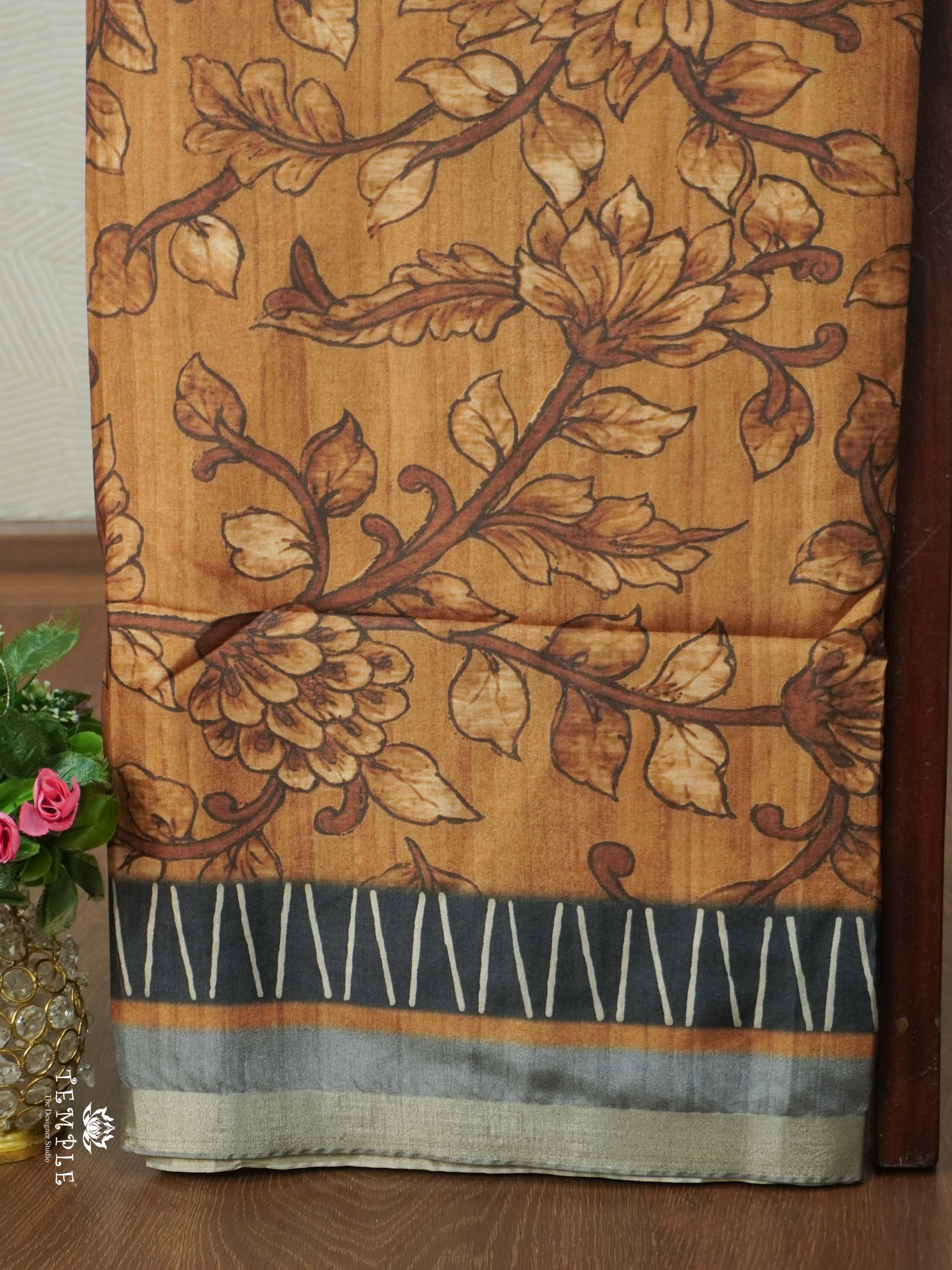 Printed Tussar Saree | TTDS2627