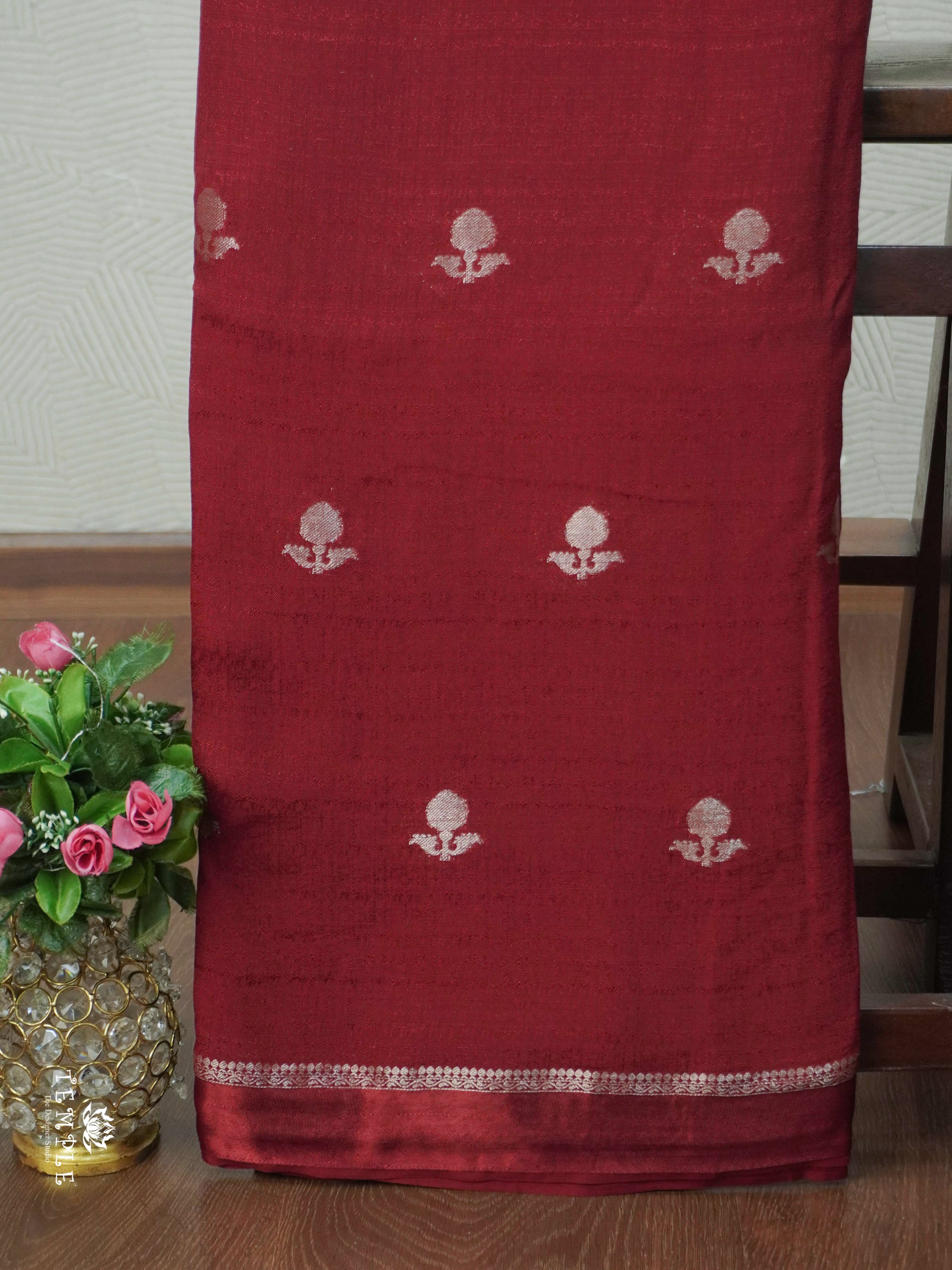 Khadi Silk Saree(Maroon) | TTDS2225