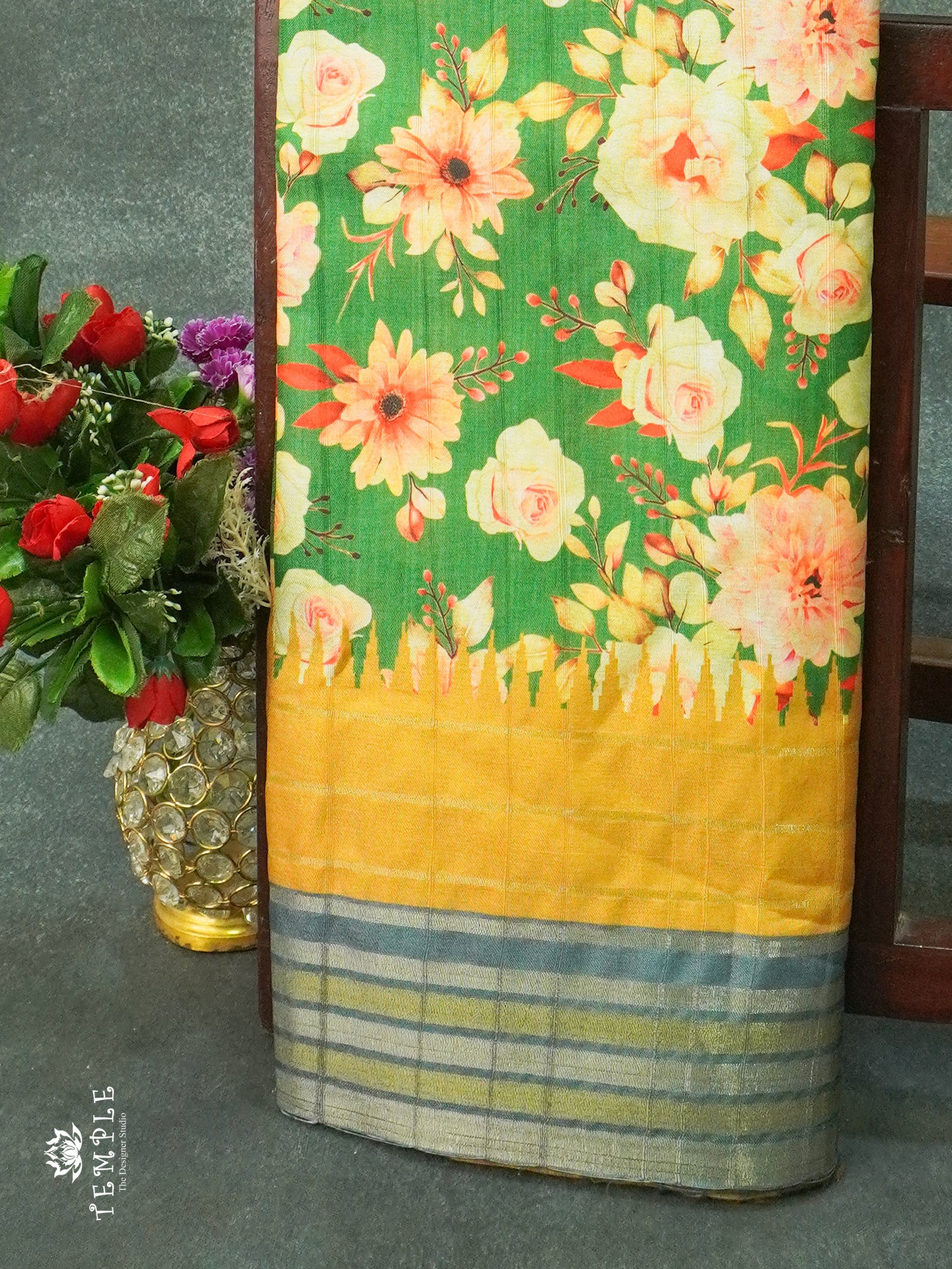 Chappa Silk Saree With Floral Prints  | TTDS1236 | Sparkling Deals