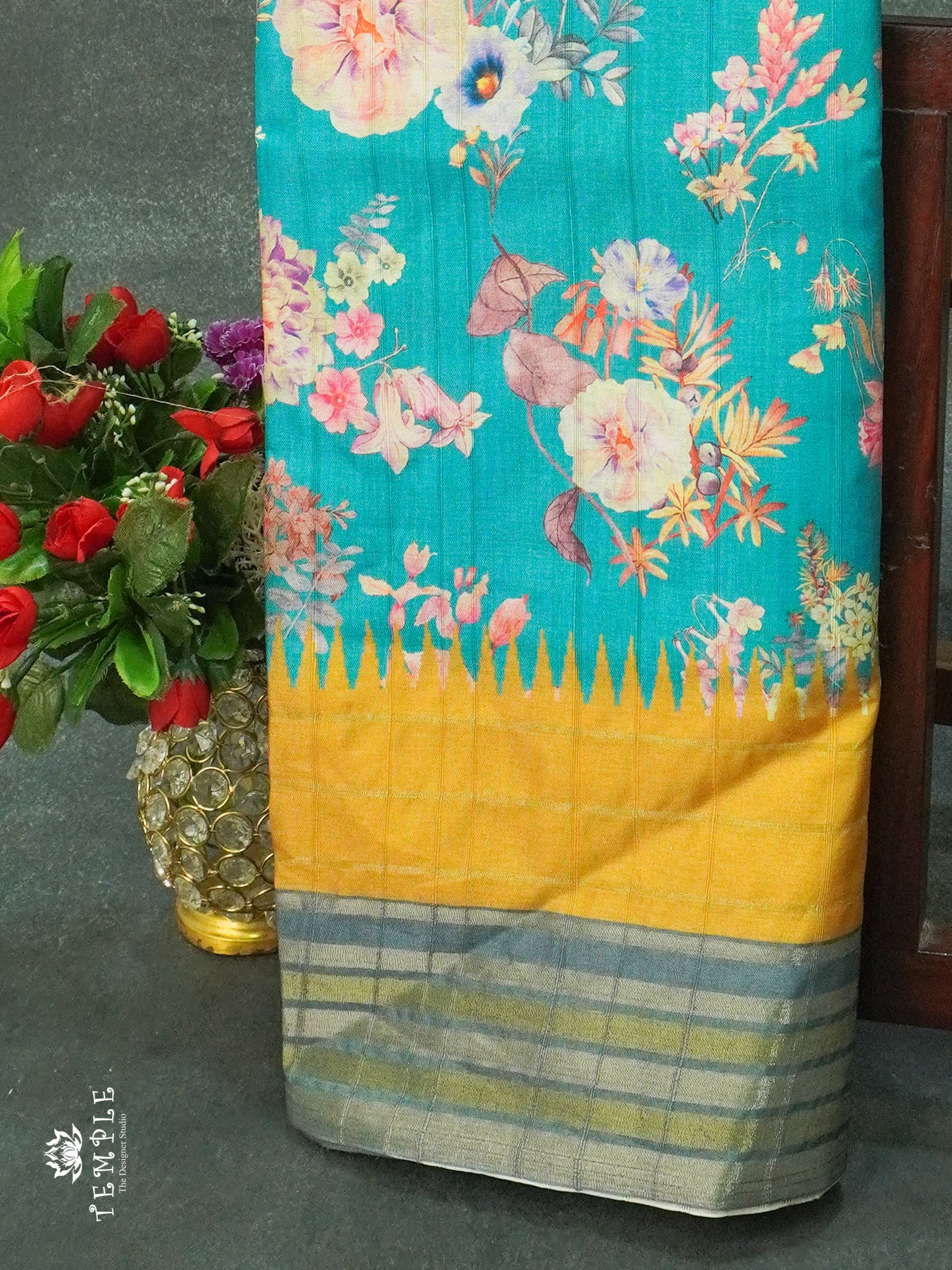 Chappa Silk Saree With Floral Prints  | TTDS1236 | Sparkling Deals