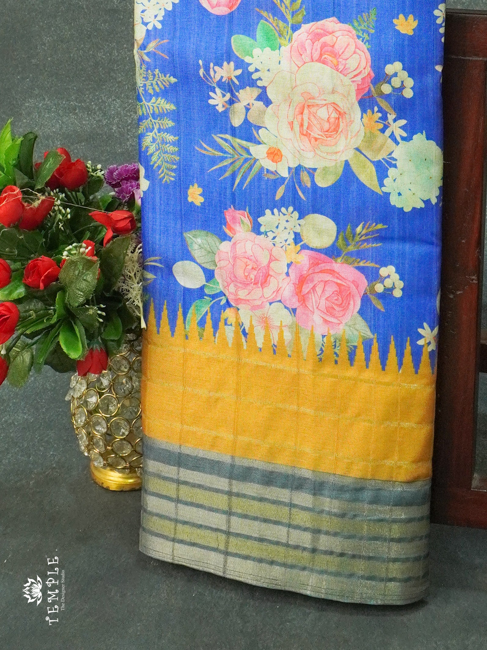 Chappa Silk Saree With Floral Prints  | TTDS1236 | Sparkling Deals