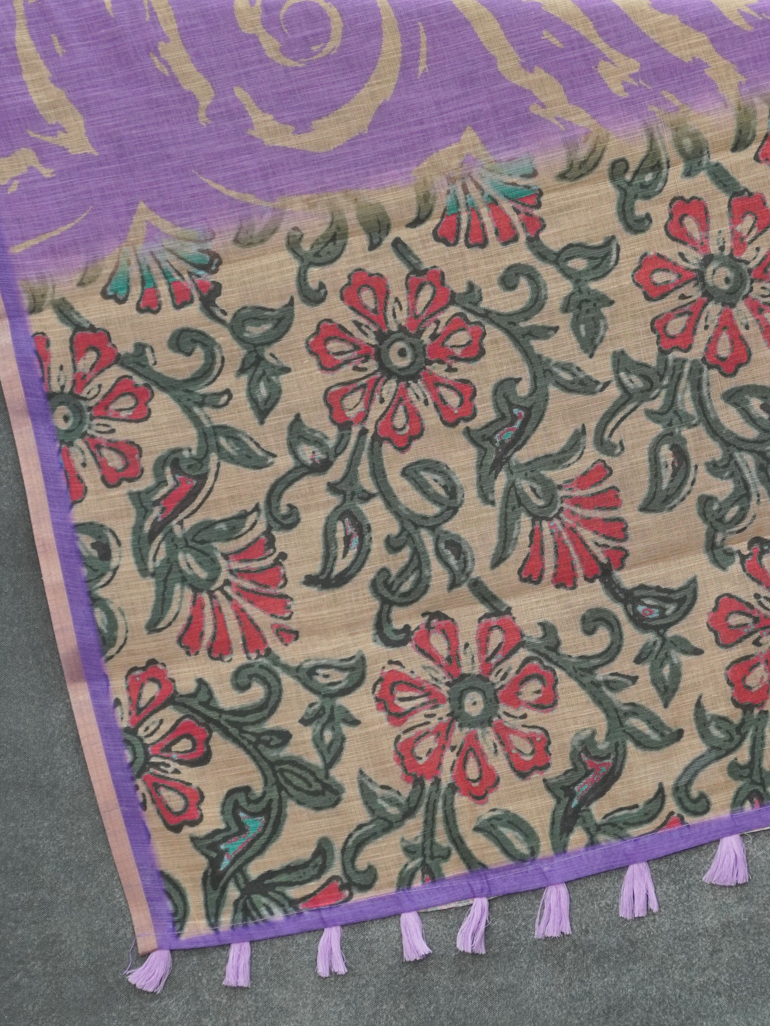 Linen Cotton Saree | TTDS3545