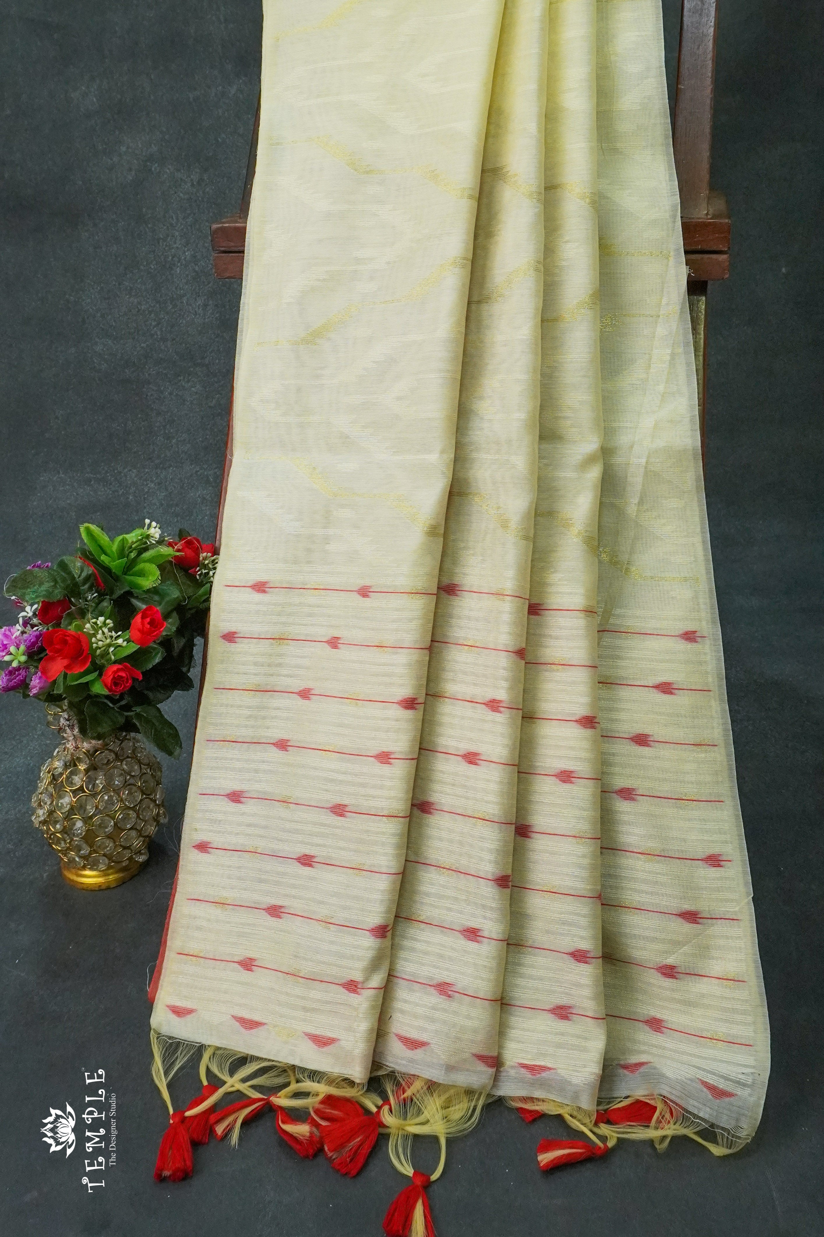 Munga Cotton Saree(Red) | TTDS1232