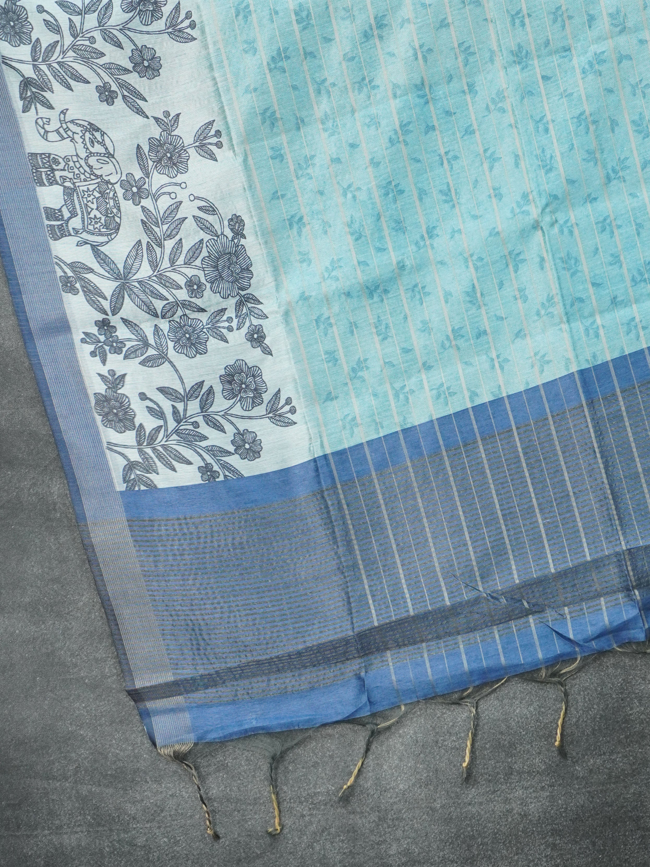 Printed Tussar Saree | TTDS3527