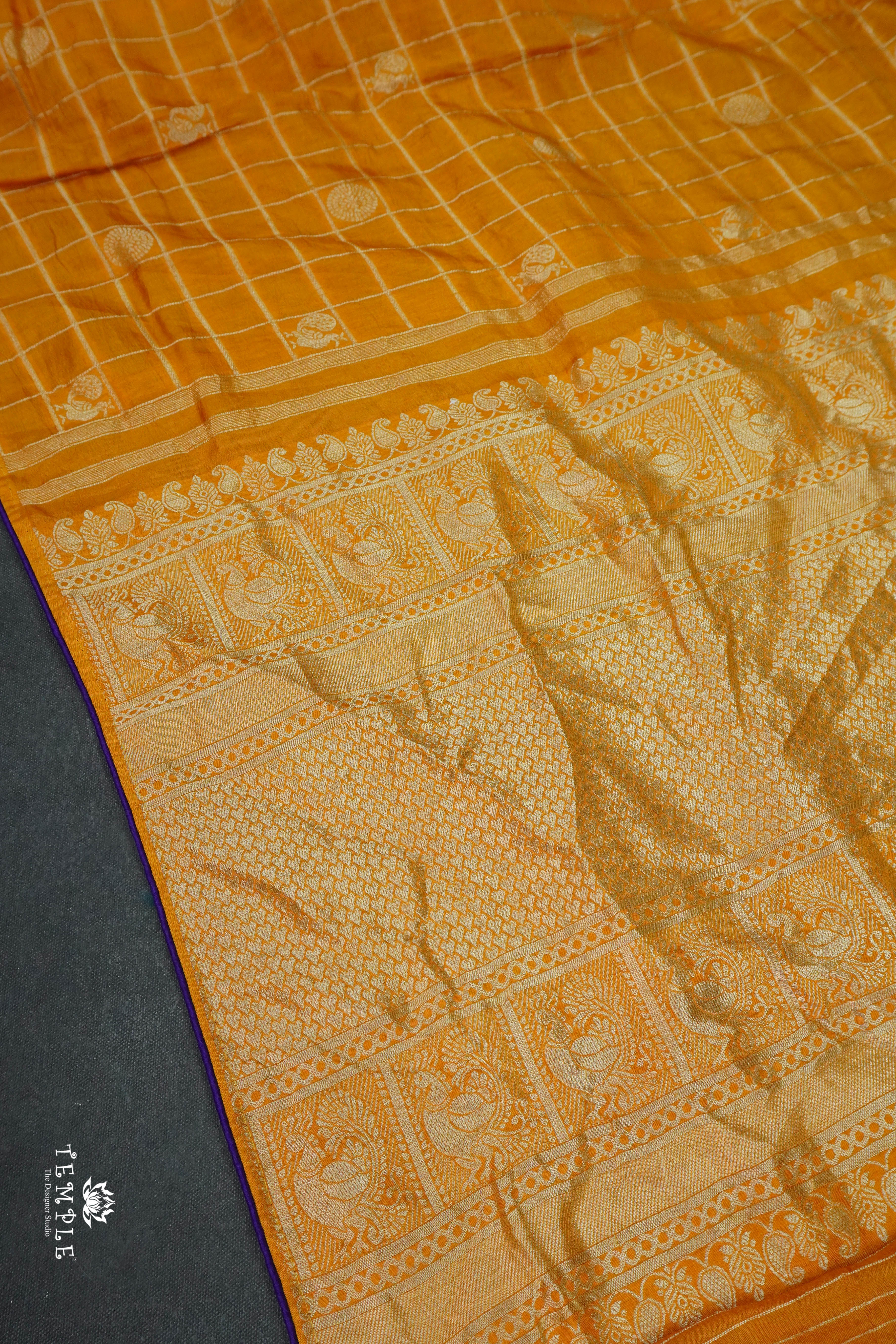 Checked Pattern Kadhi Silk Saree | TTDS1667