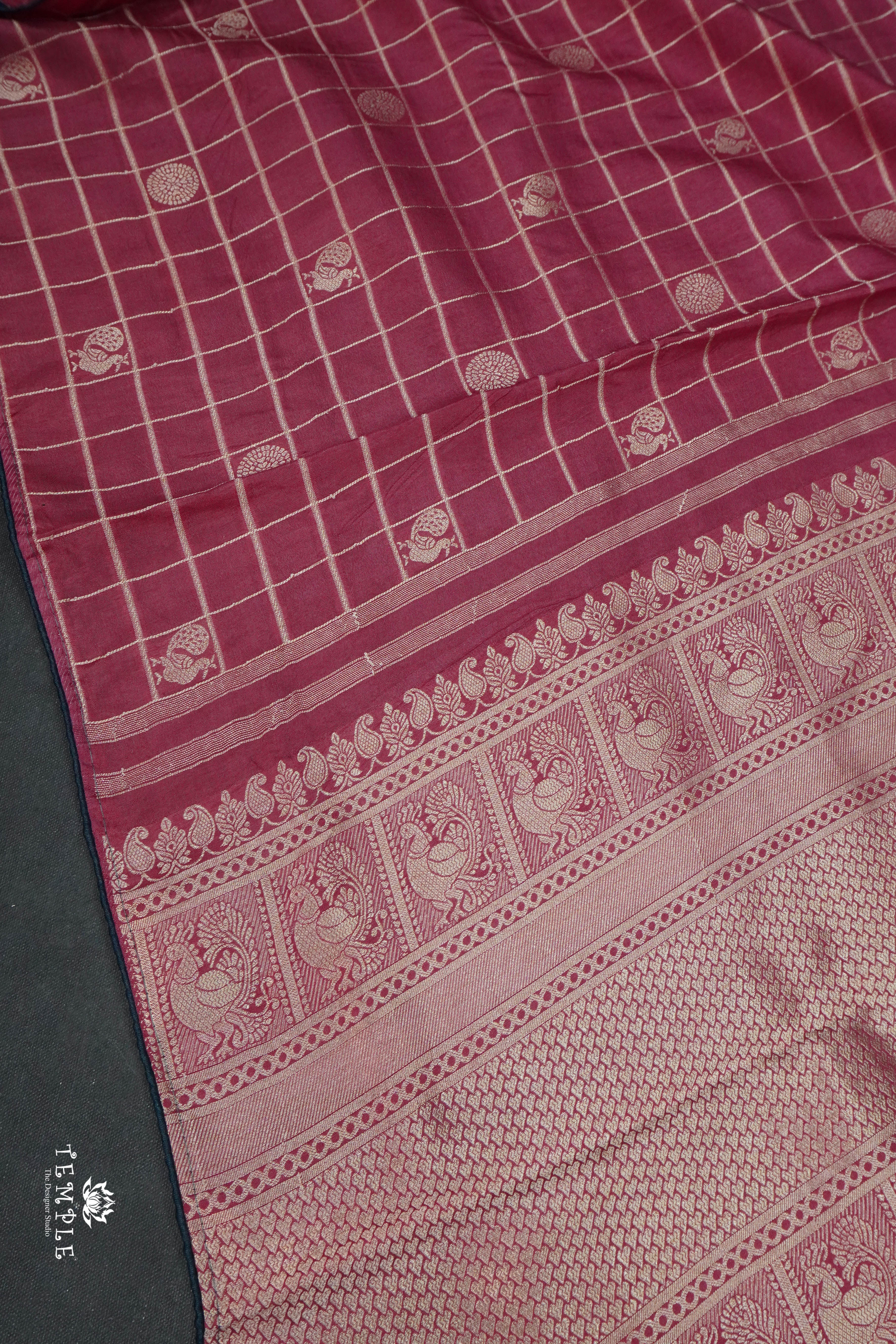 Checked Pattern Kadhi Silk Saree | TTDS1667