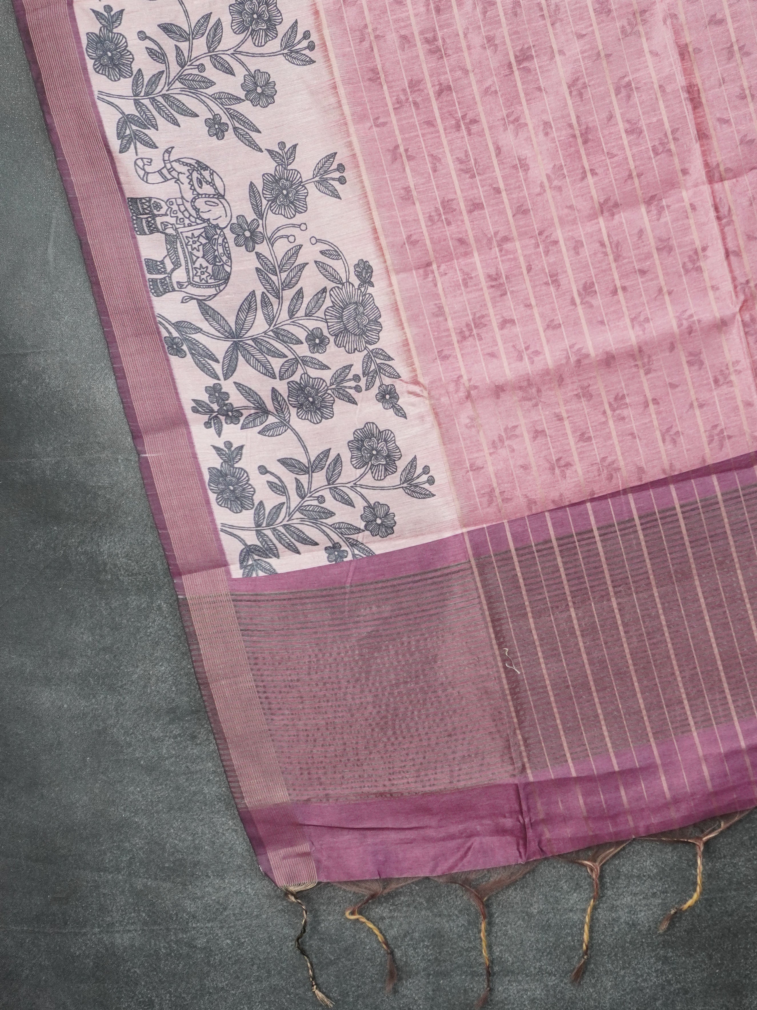 Printed Tussar Saree | TTDS3527