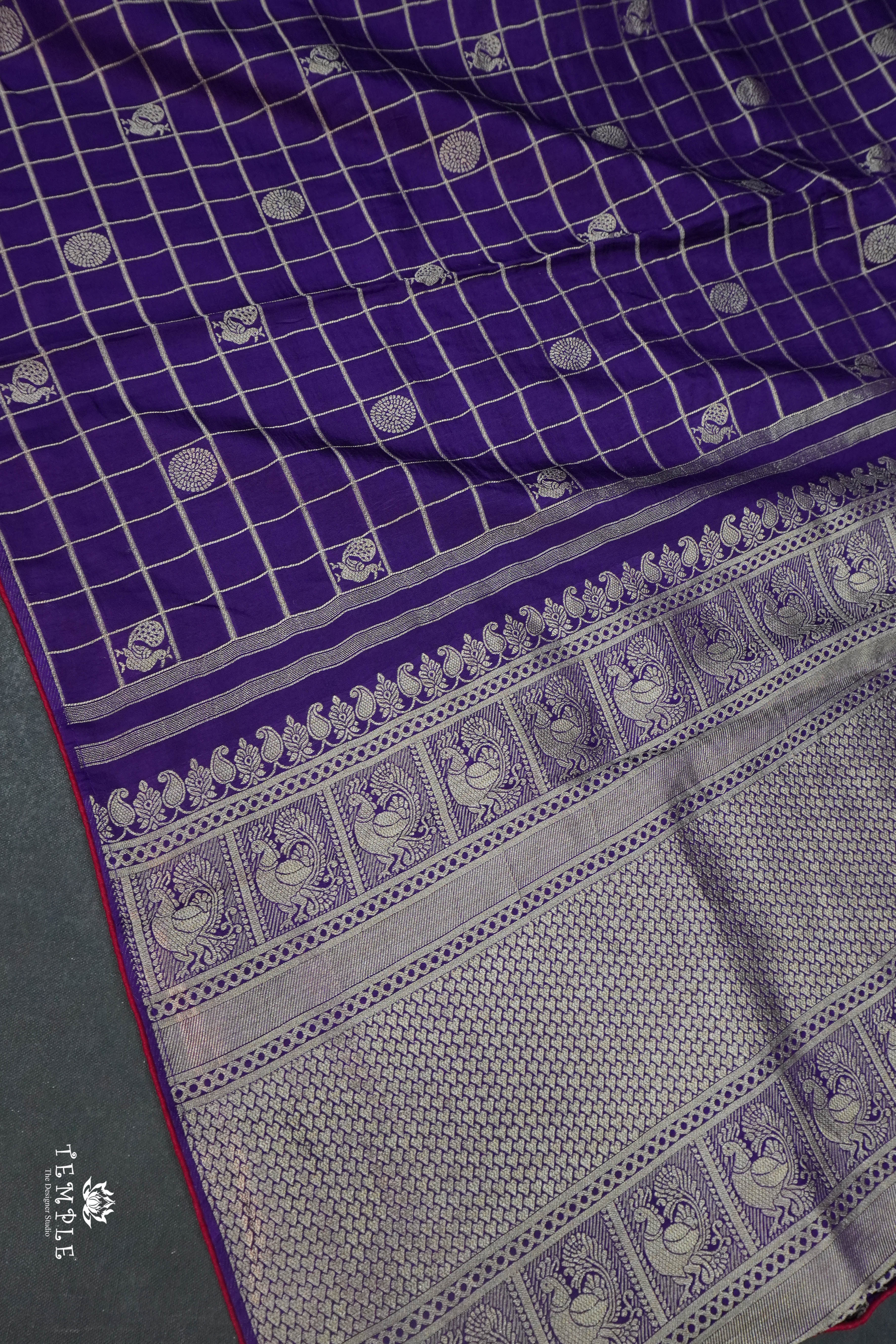 Checked Pattern Kadhi Silk Saree | TTDS1667