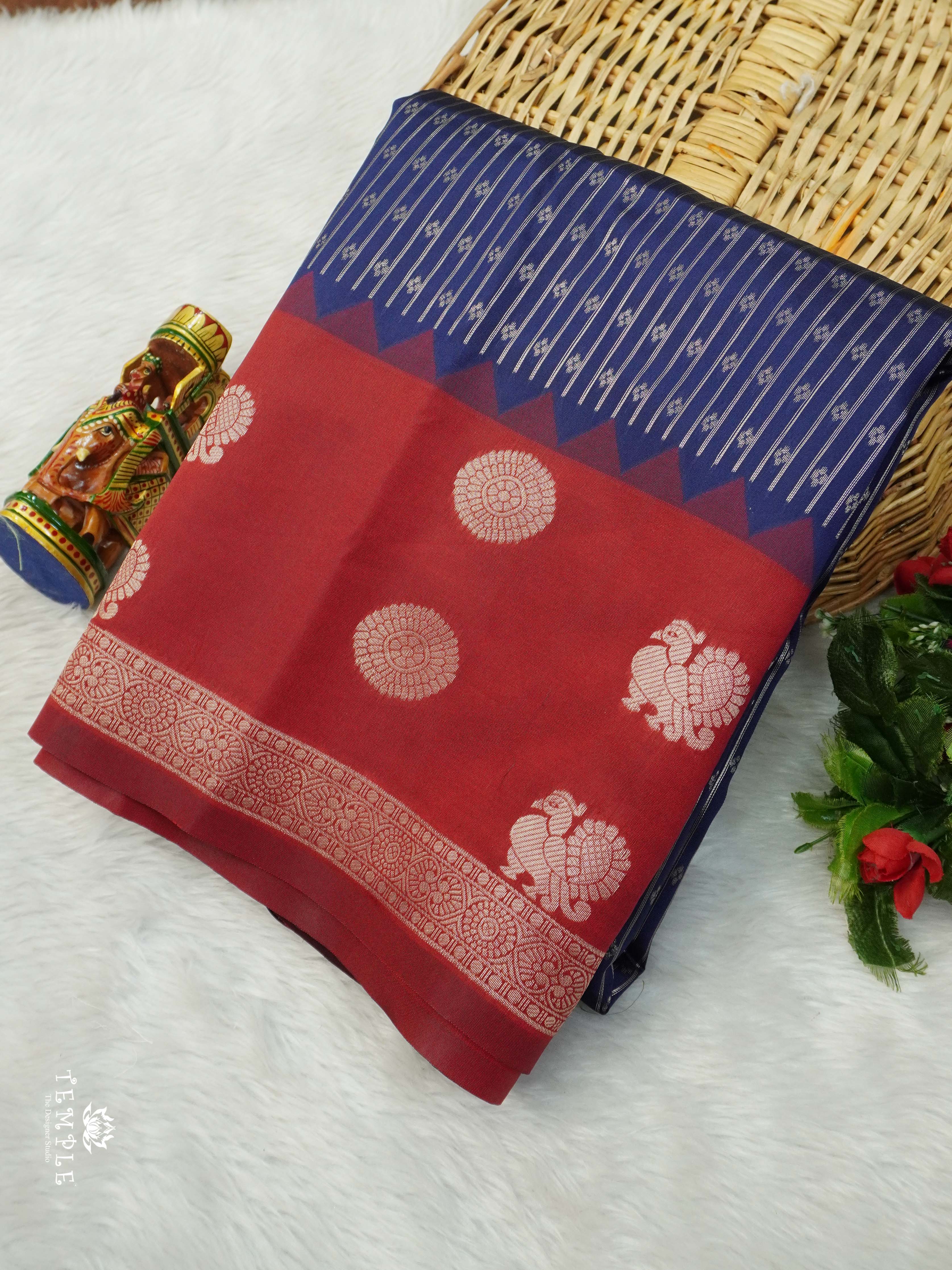 Semi Silk Saree With Zari Weaving Border | TTDS2642