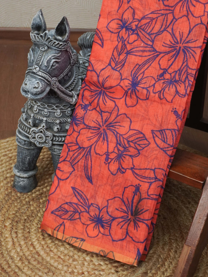 Linen Cotton Saree | TTDS3552