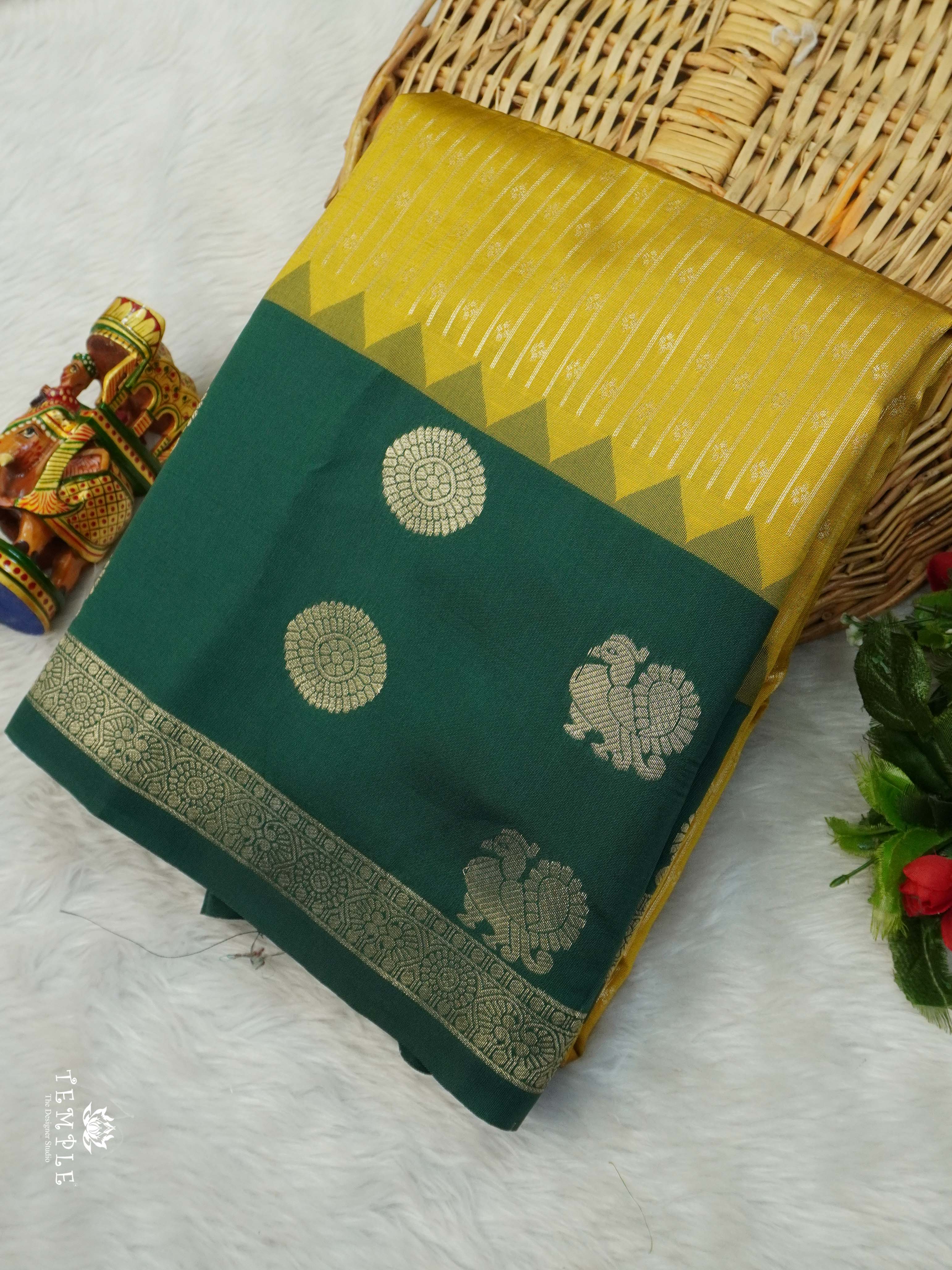 Semi Silk Saree With Zari Weaving Border | TTDS2642