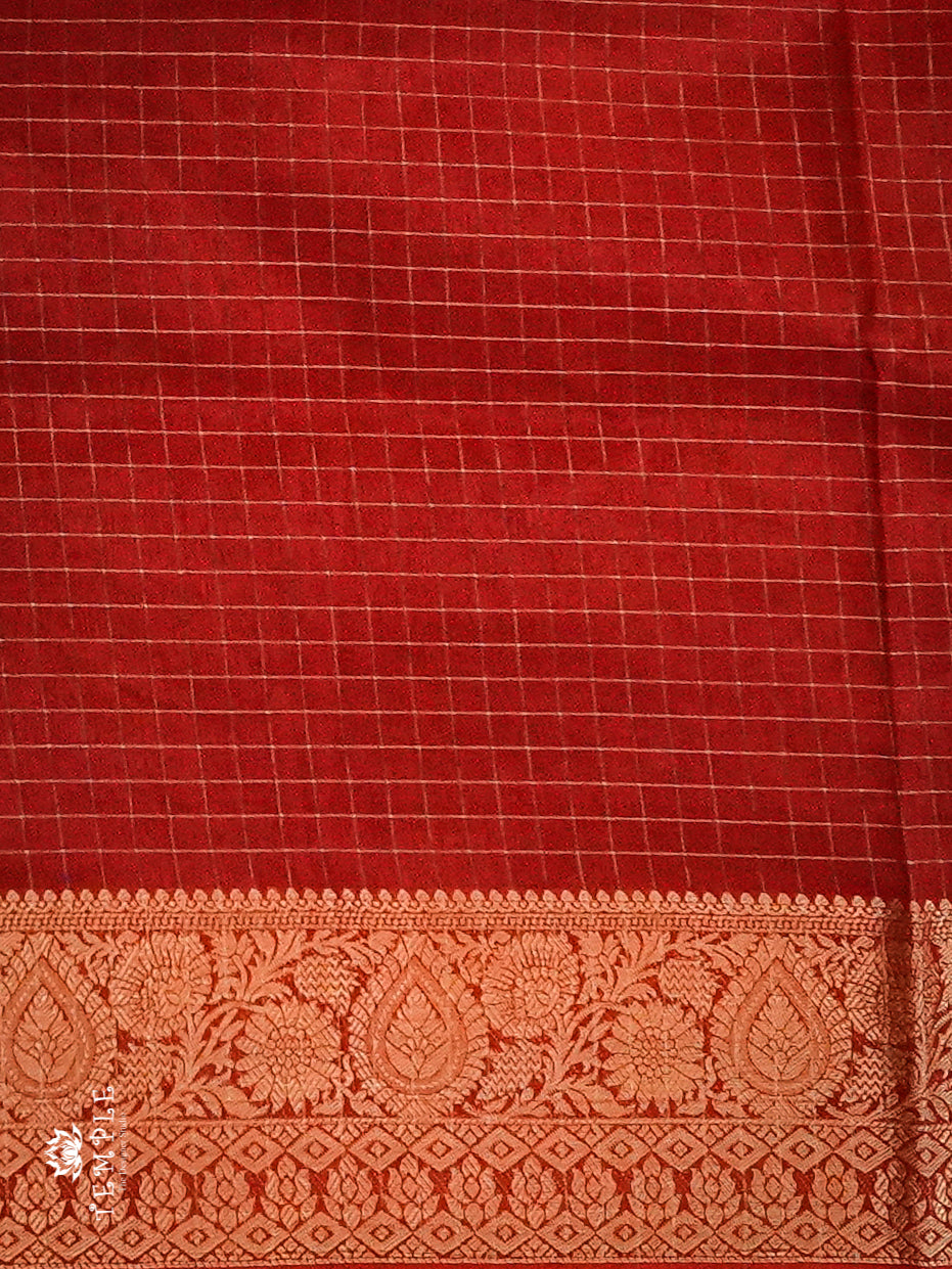 Mangalagiri Saree With Checks Pattern  | TTDS1251