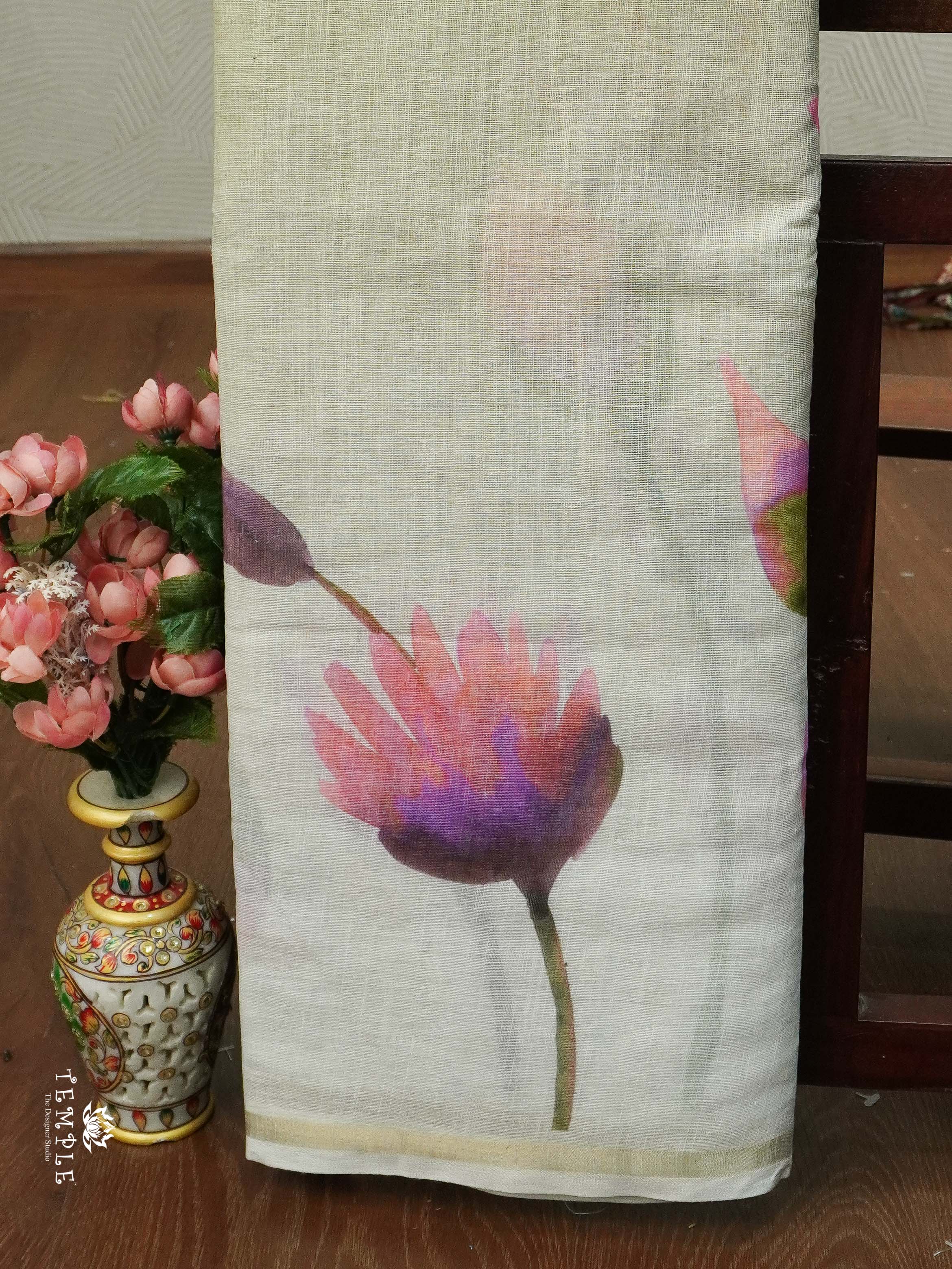 Printed Chanderi Cotton Saree | TTDS2132