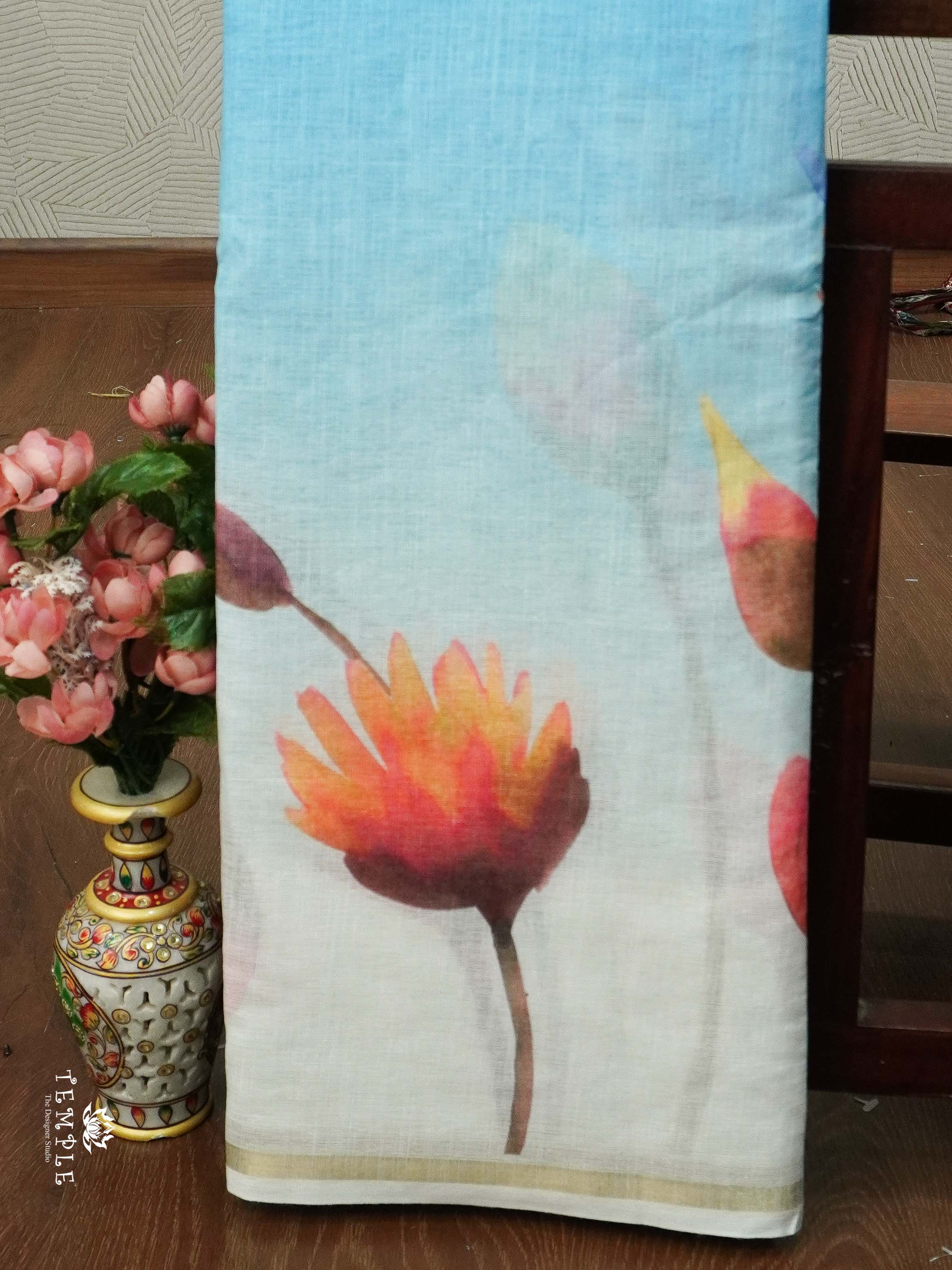 Printed Chanderi Cotton Saree | TTDS2132