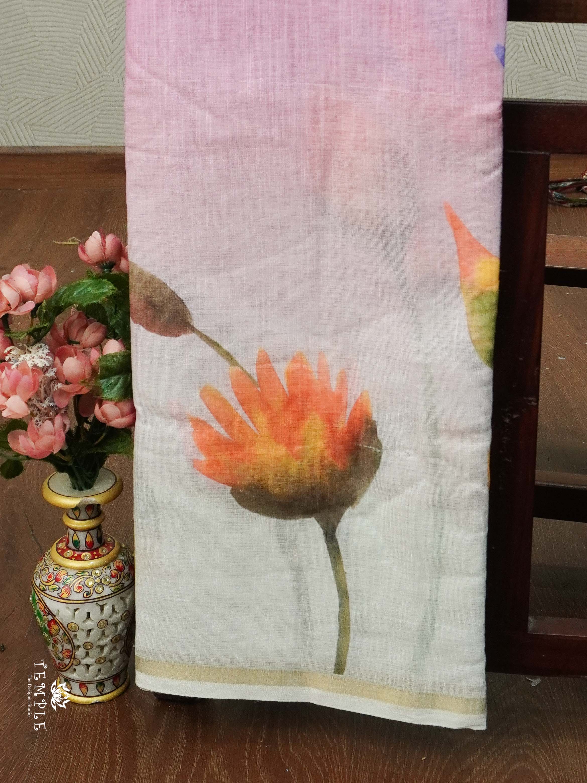 Printed Chanderi Cotton Saree | TTDS2132
