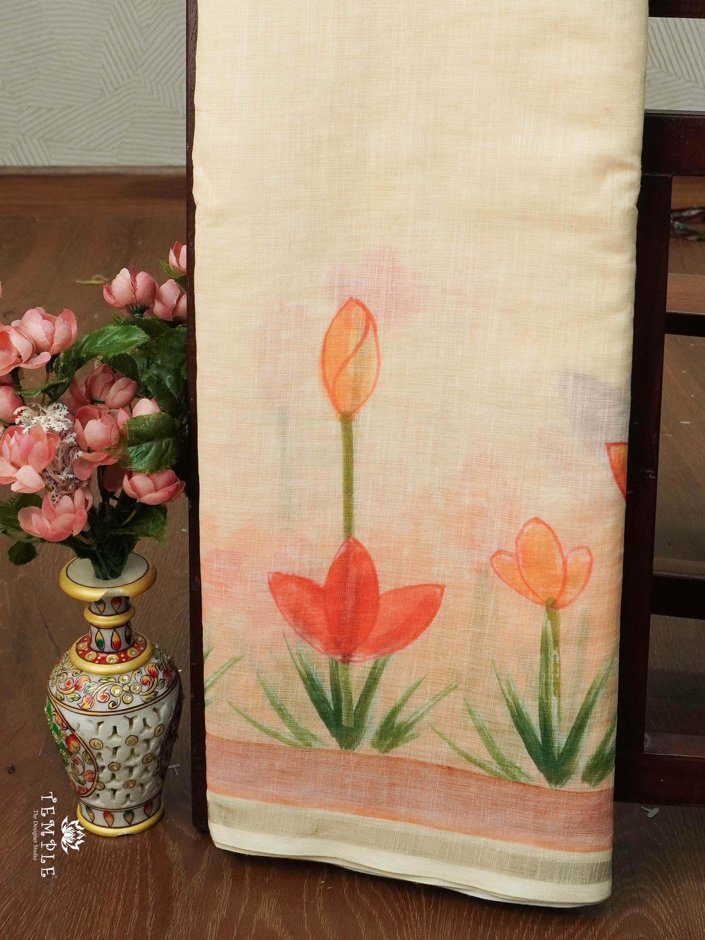 Printed Chanderi Cotton Saree | TTDS2131