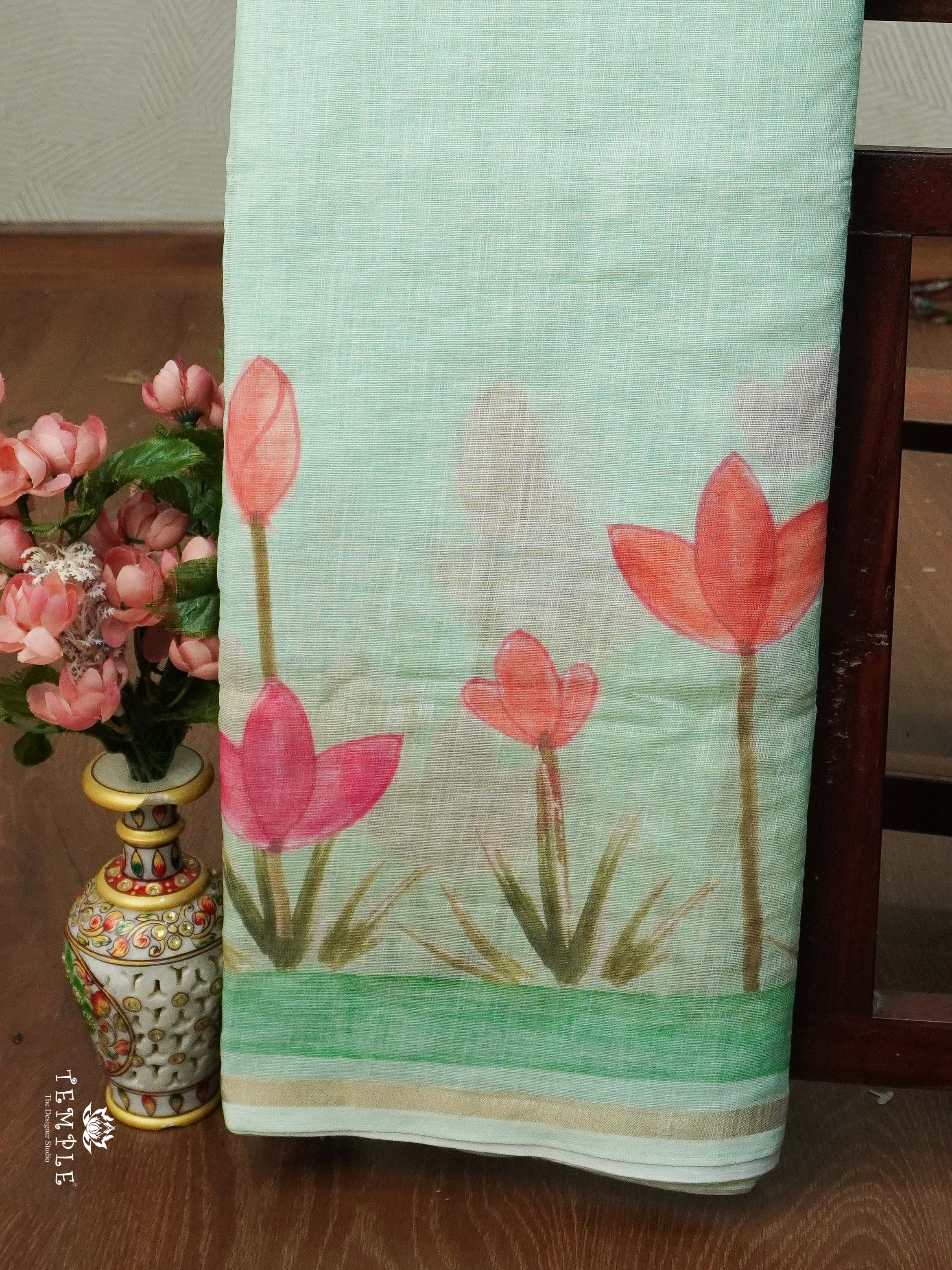 Printed Chanderi Cotton Saree | TTDS2131