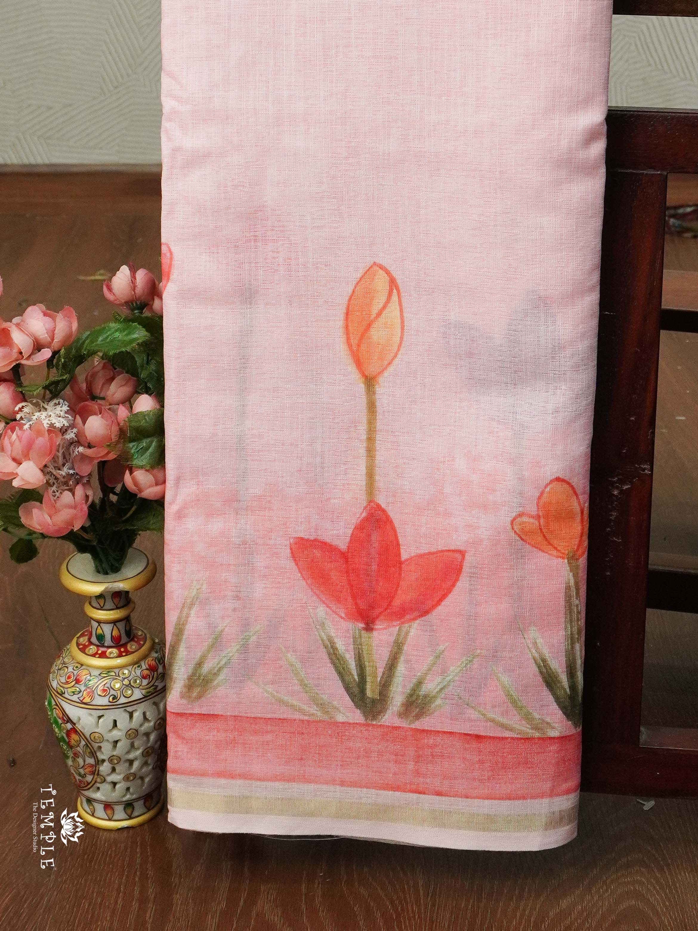 Printed Chanderi Cotton Saree | TTDS2131
