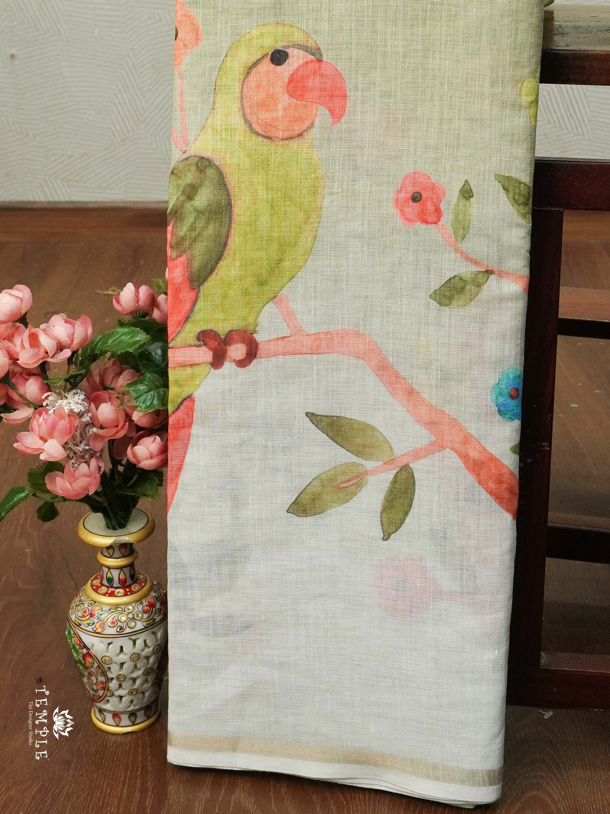Printed Chanderi Cotton Saree | TTDS2129