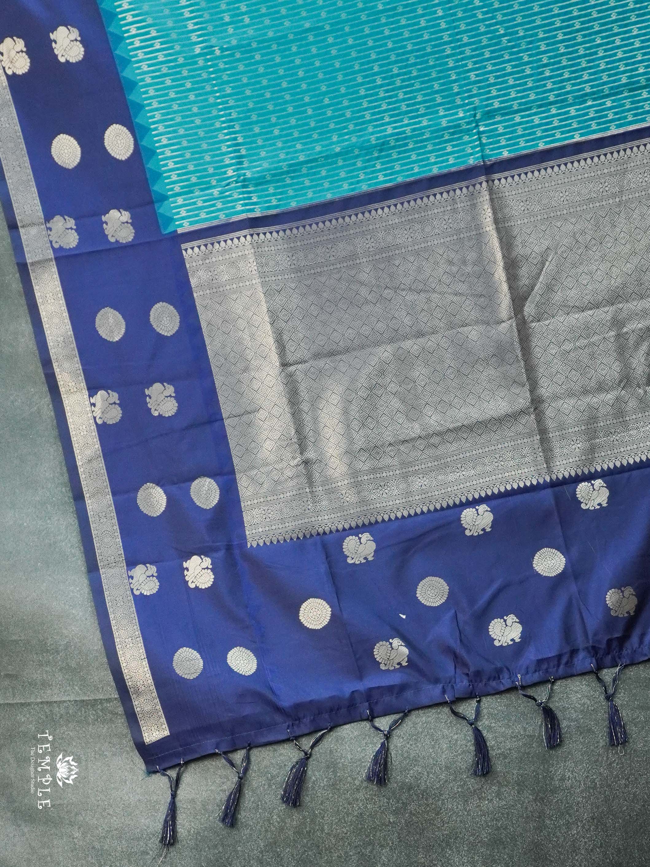 Semi Silk Saree With Zari Weaving Border | TTDS2642
