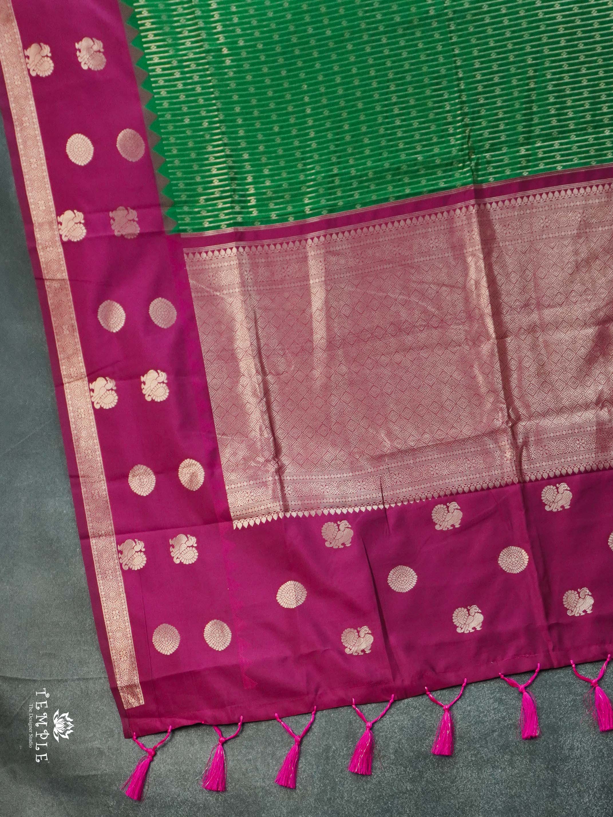 Semi Silk Saree With Zari Weaving Border | TTDS2642