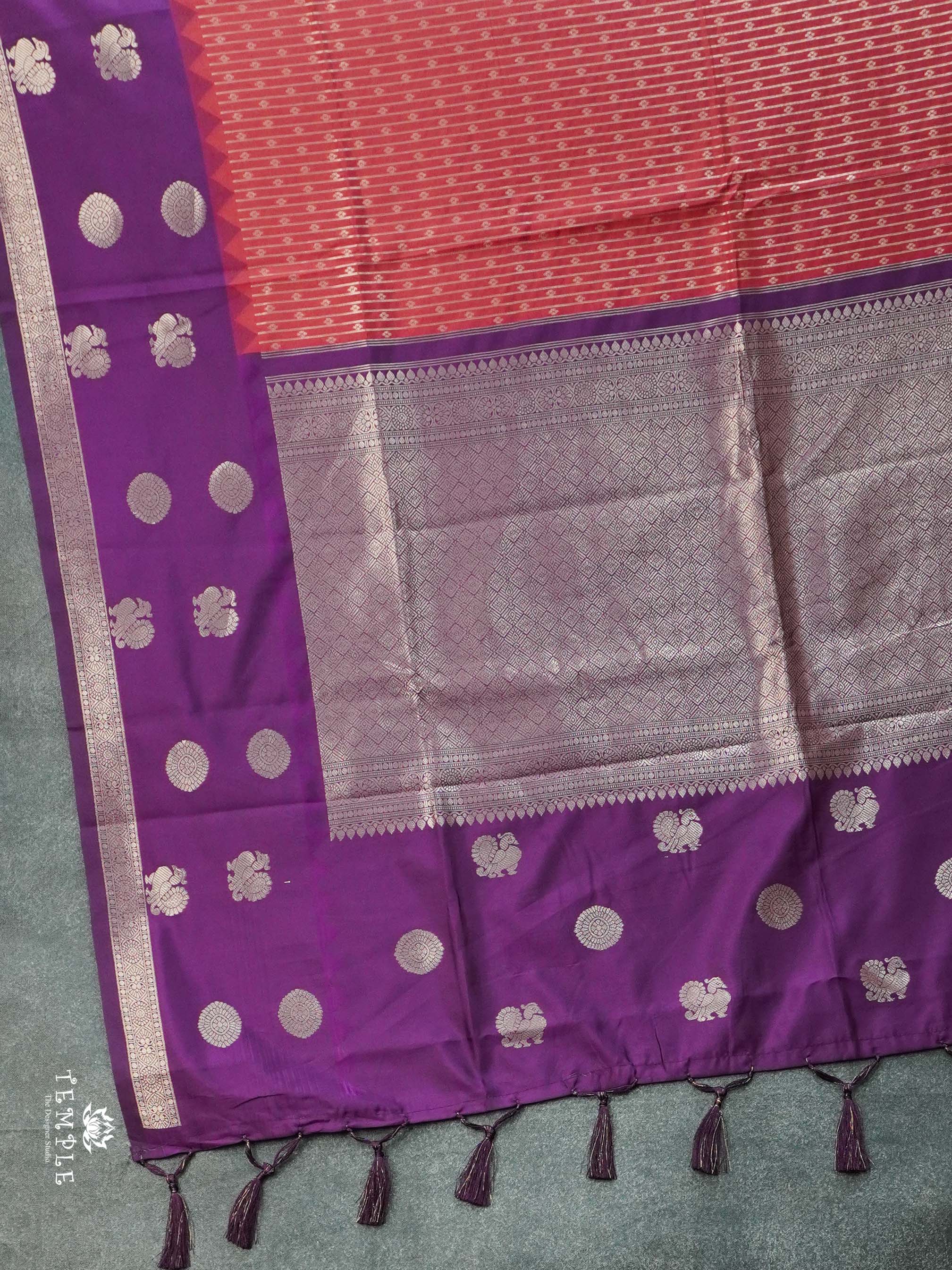 Semi Silk Saree With Zari Weaving Border | TTDS2642