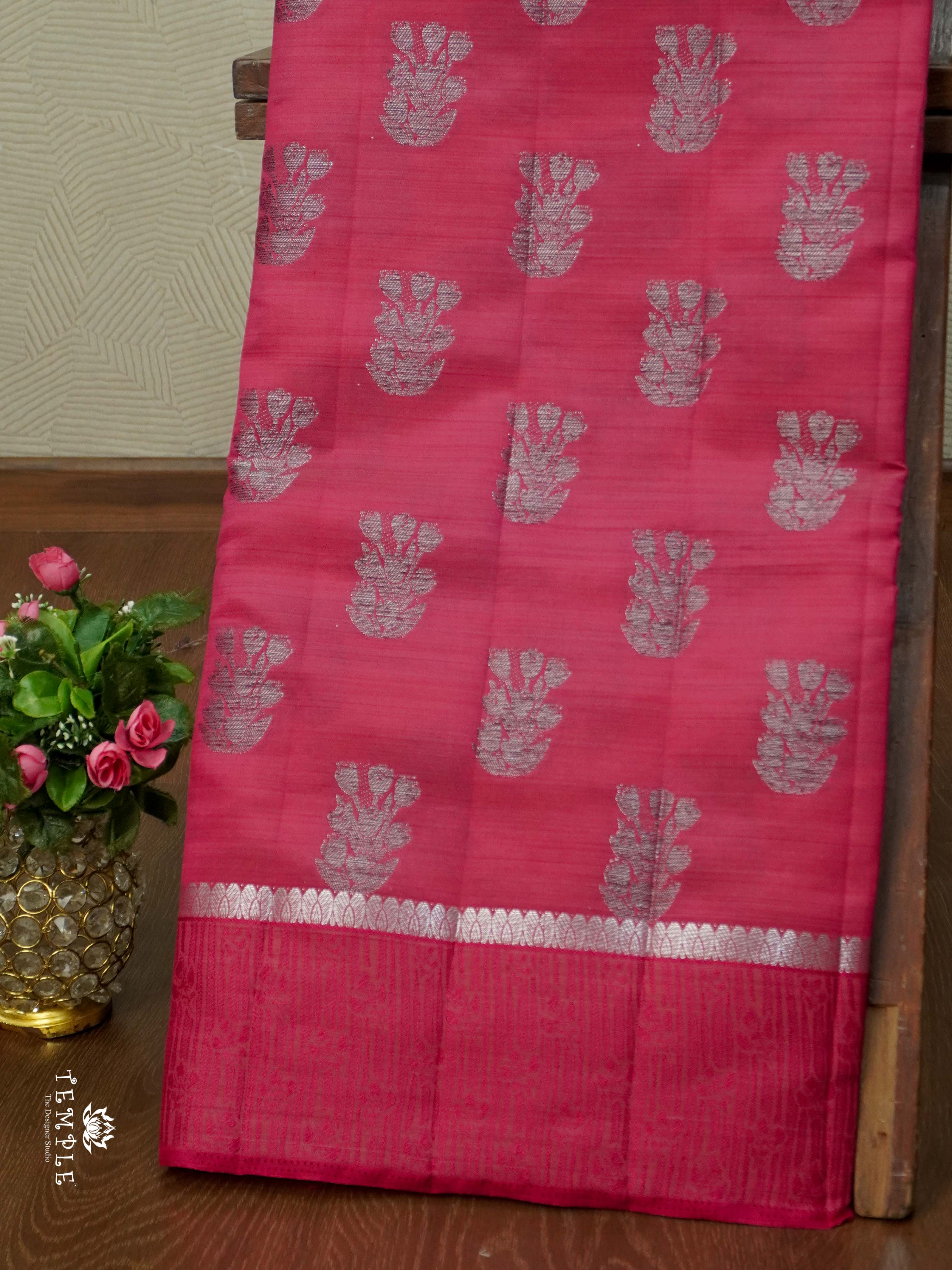 Tussar Silk Saree With Satin Border | TTDS2631 | Design 1