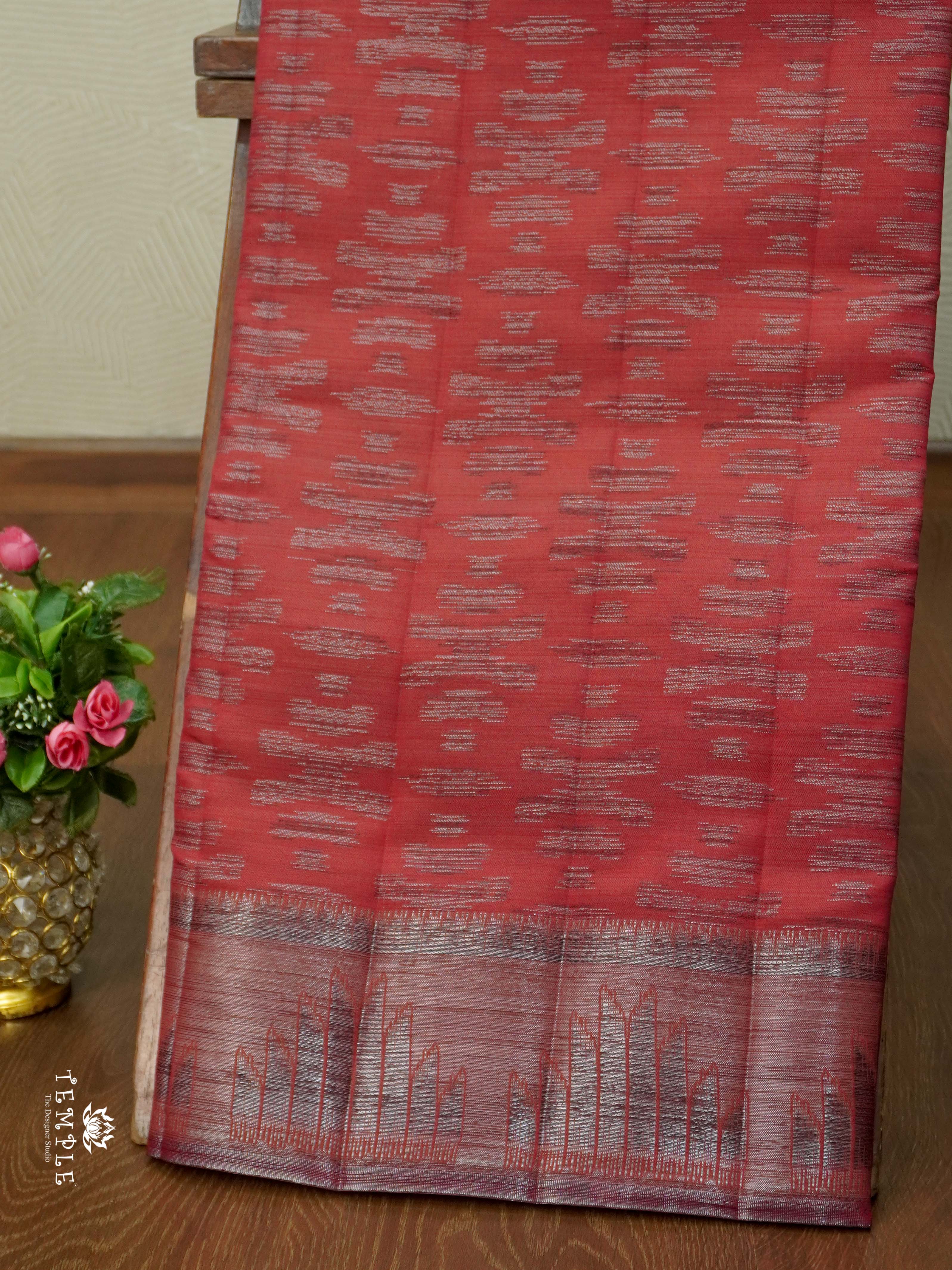 Tussar Silk Saree With Satin Border | TTDS2633 | Design 3