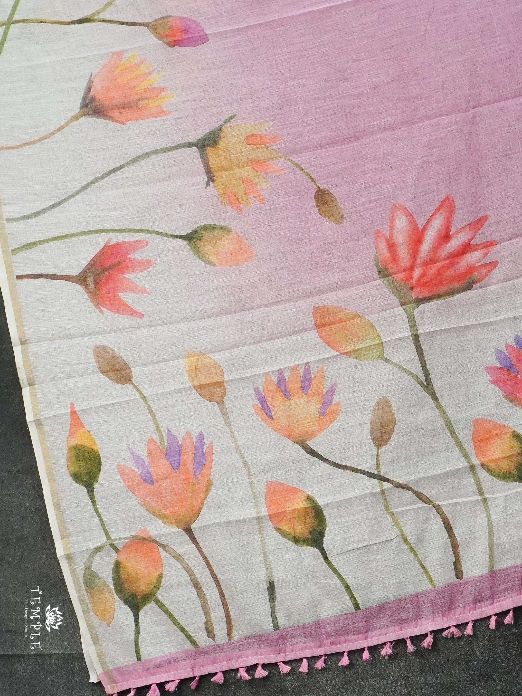 Printed Chanderi Cotton Saree | TTDS2132