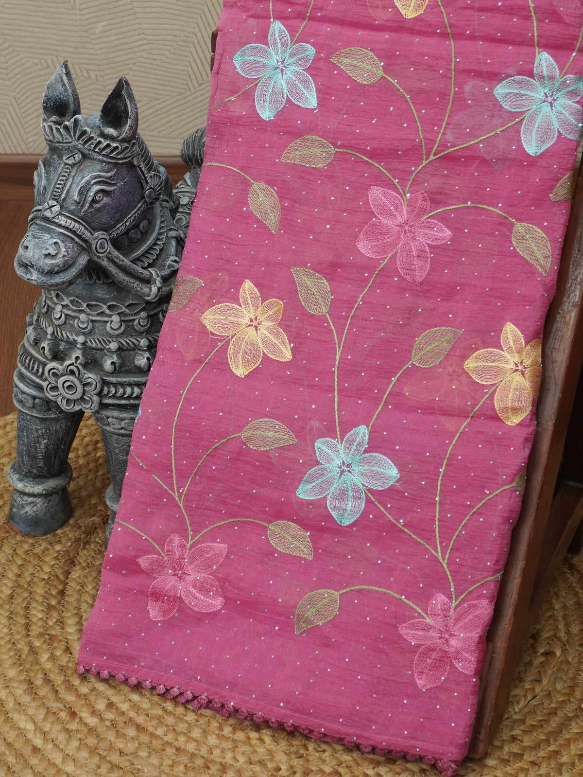Crushed Organza Saree | TTDS3536