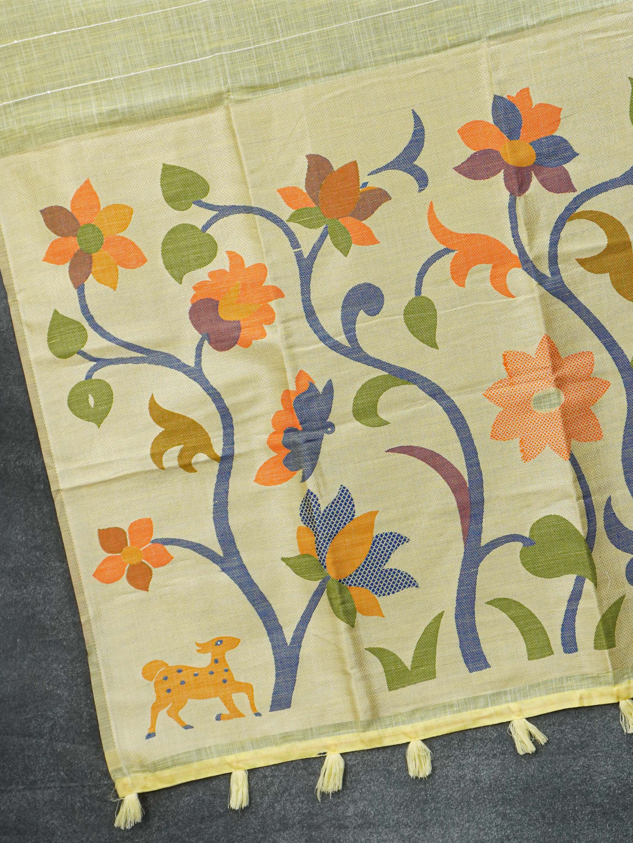 Linen Cotton Saree | TTDS3538