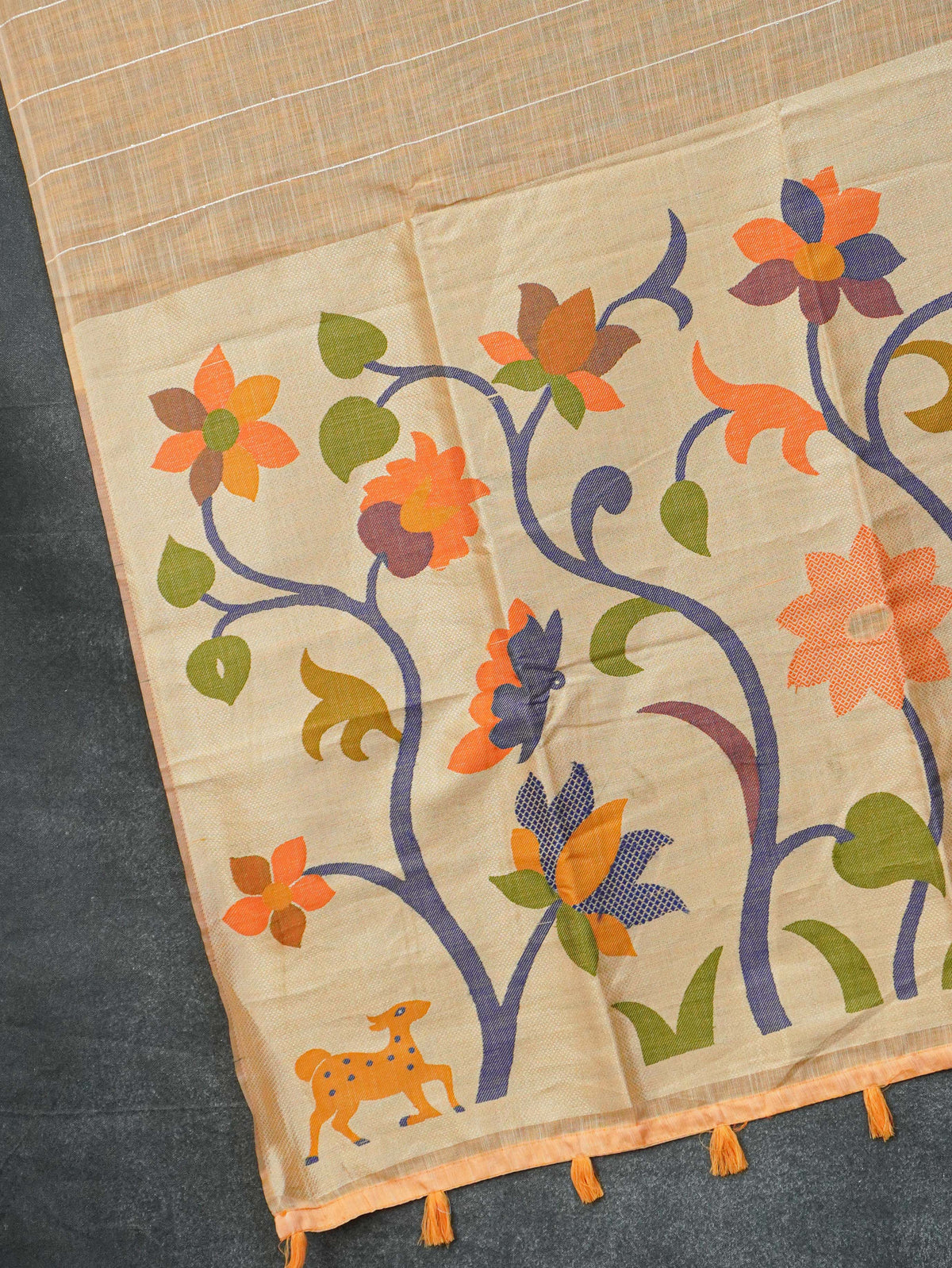 Linen Cotton Saree | TTDS3538