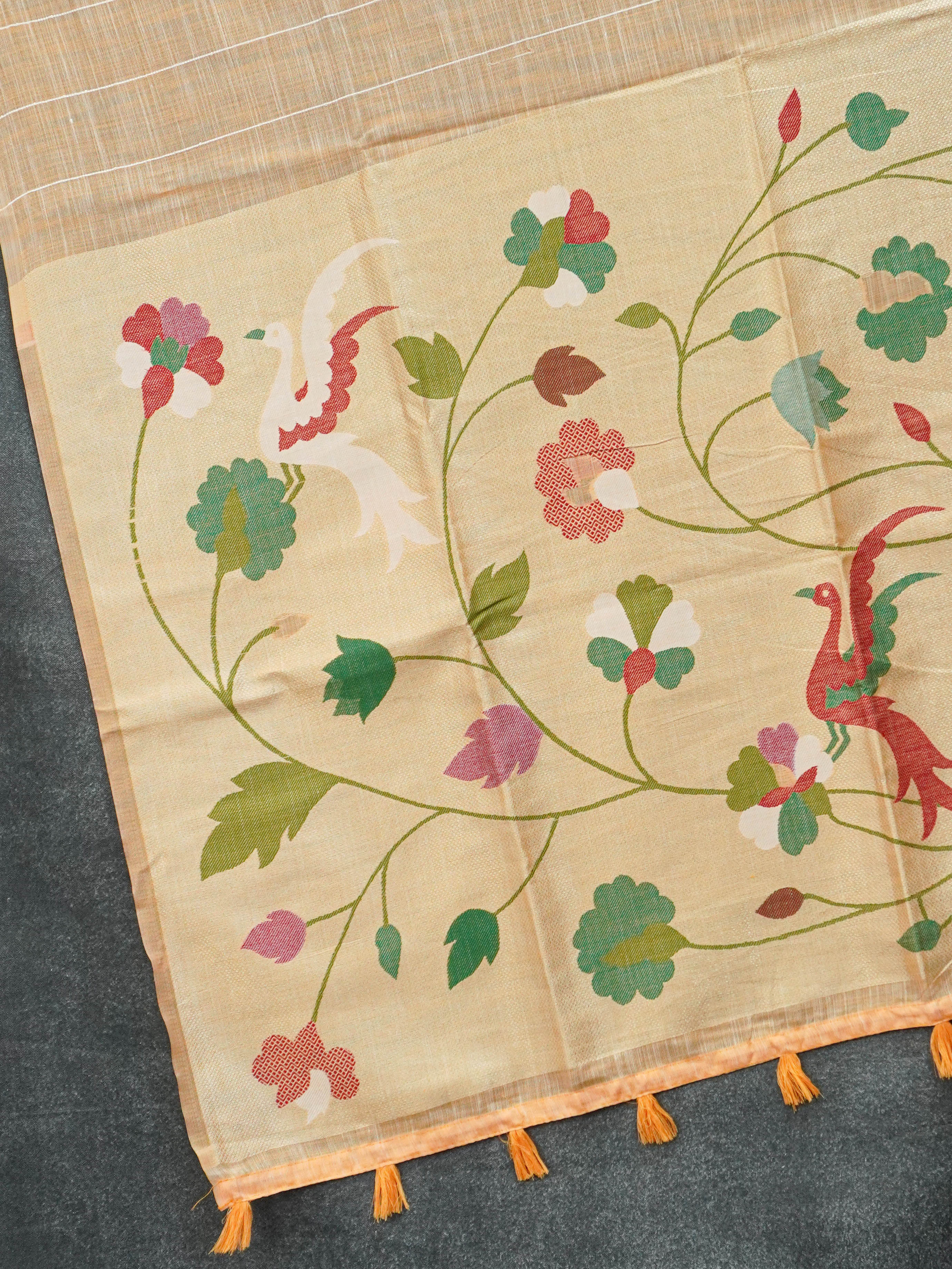 Linen Cotton Saree | TTDS3539