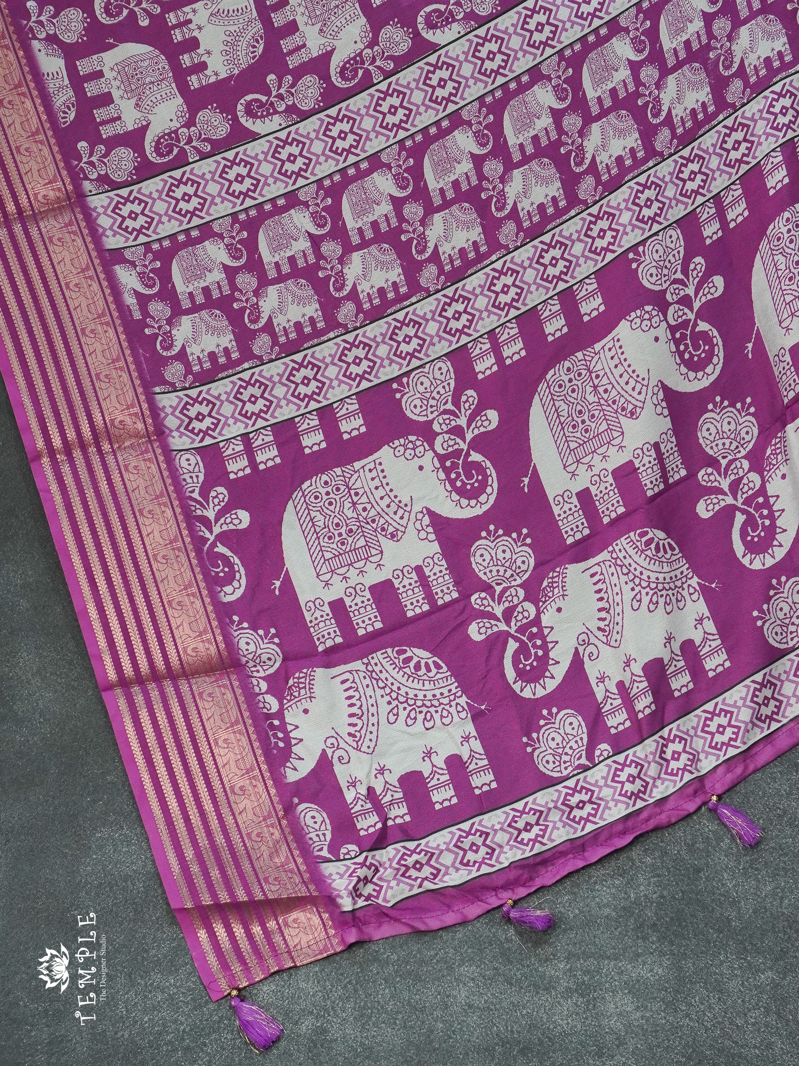 Dola Saree With Elephant Prints(Pink) | TTDS1258 | Sparkling Deals