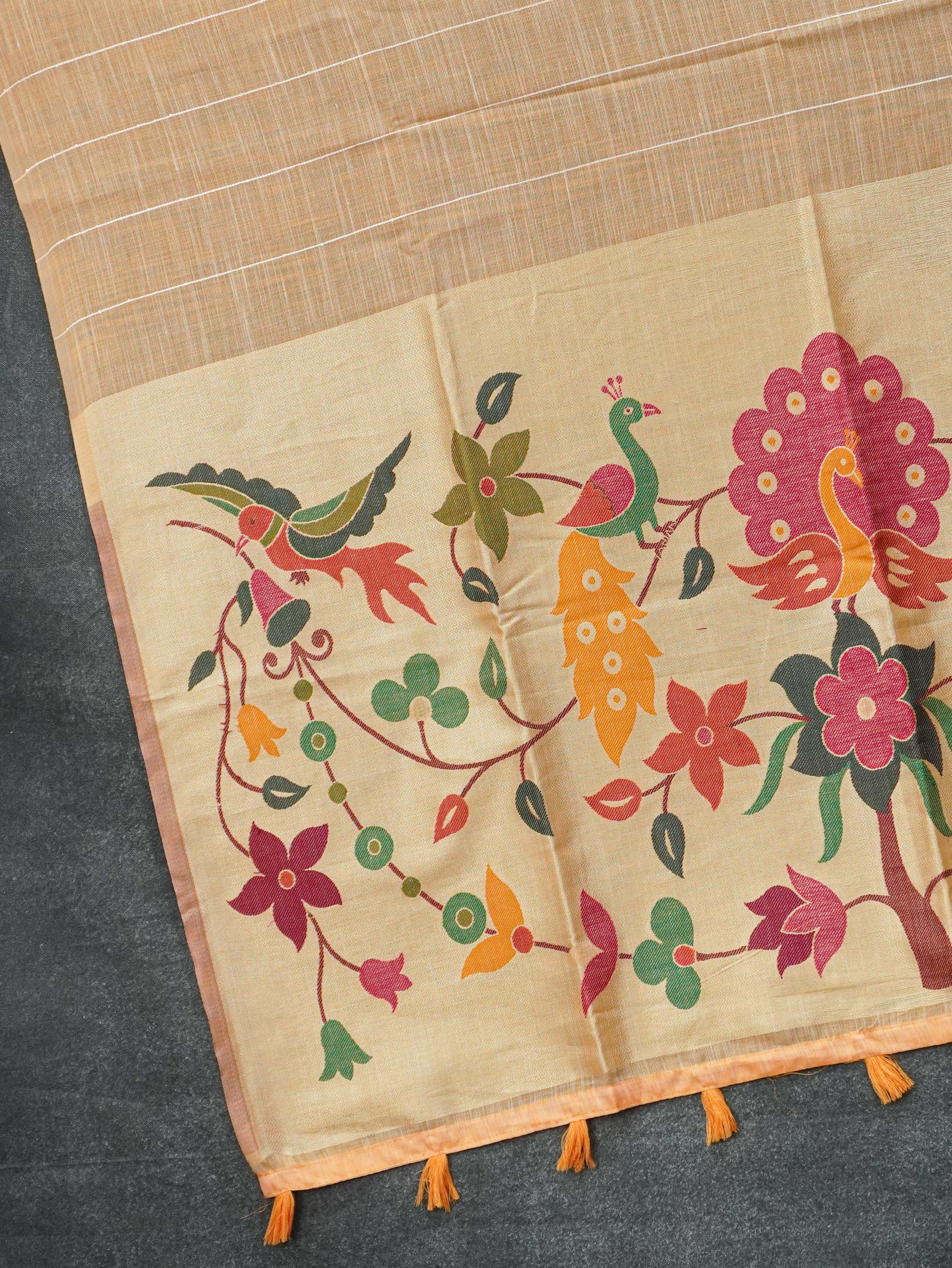 Linen Cotton Saree | TTDS3540