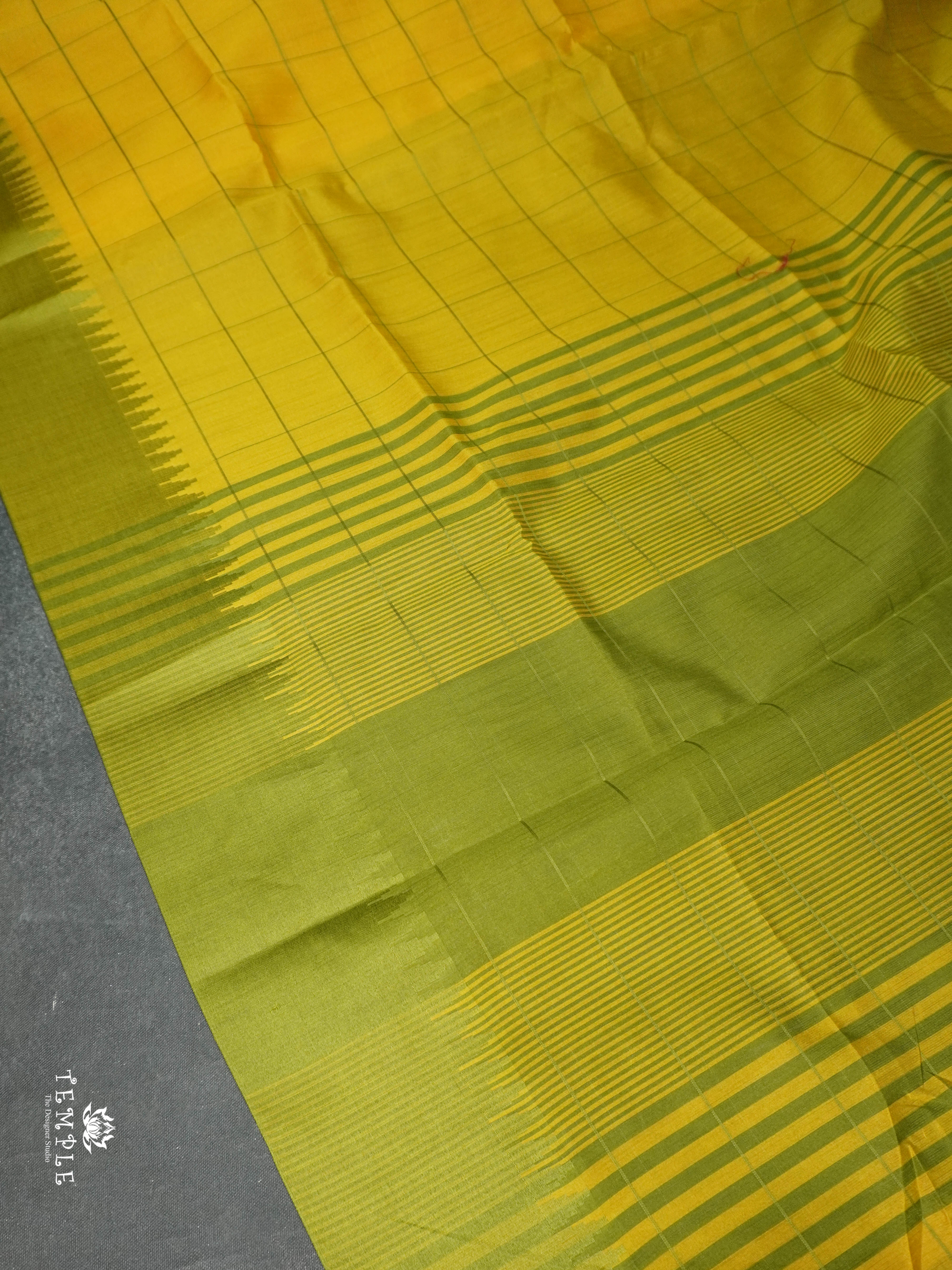 Checked Pattern Raw Silk Saree | TTDS1668