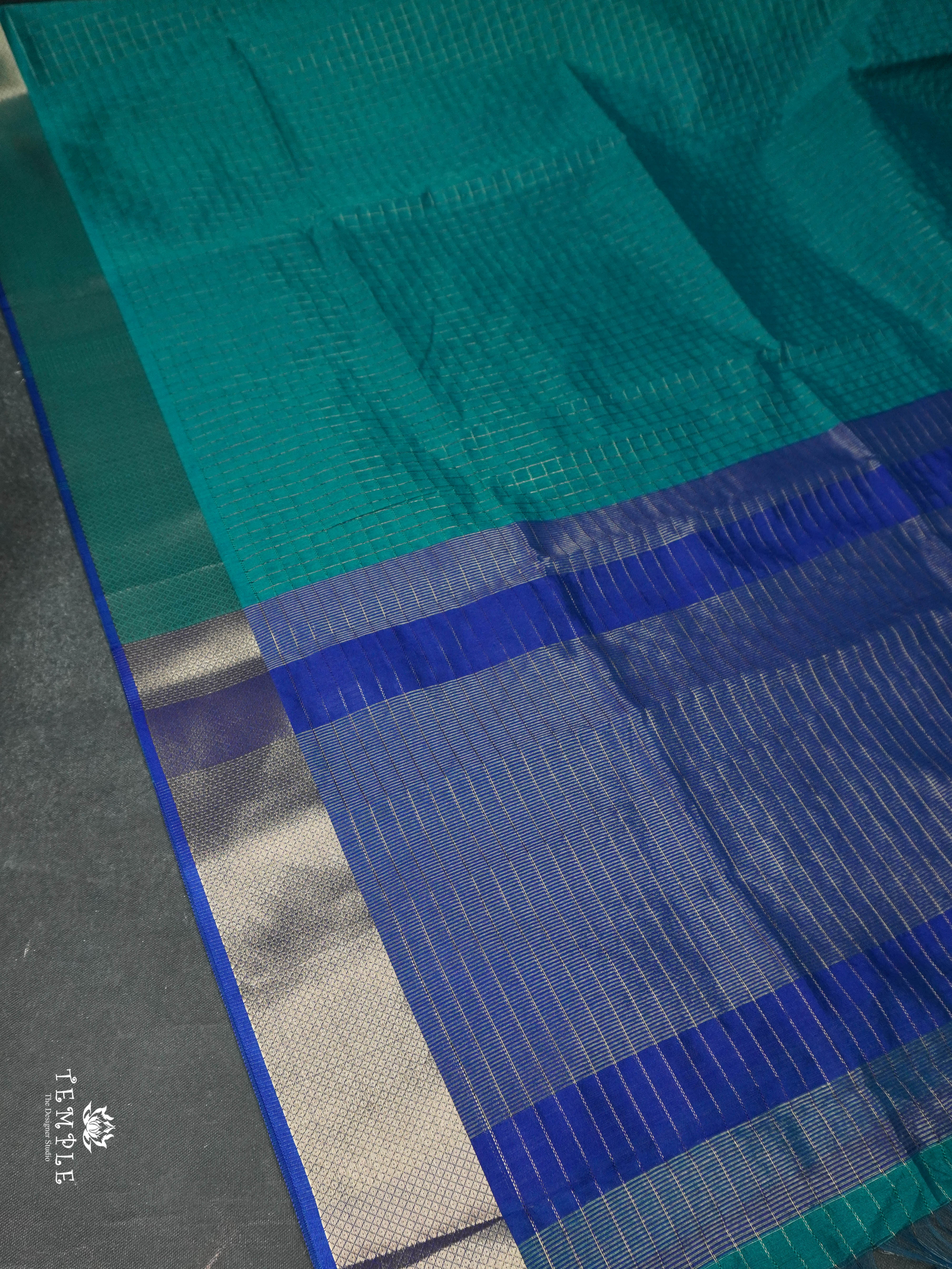 Checked Pattern Raw Silk Saree | TTDS1668