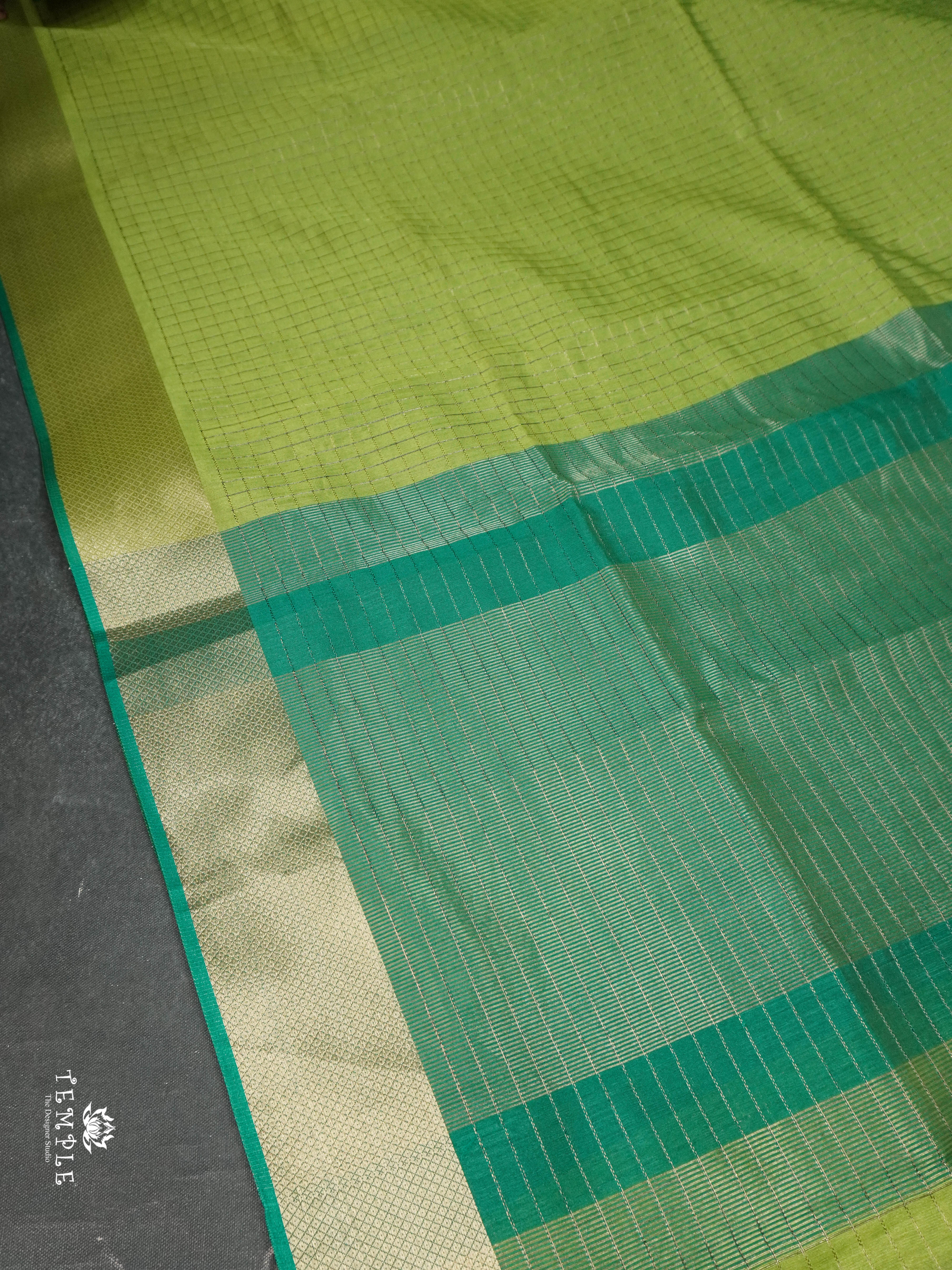 Checked Pattern Raw Silk Saree | TTDS1668