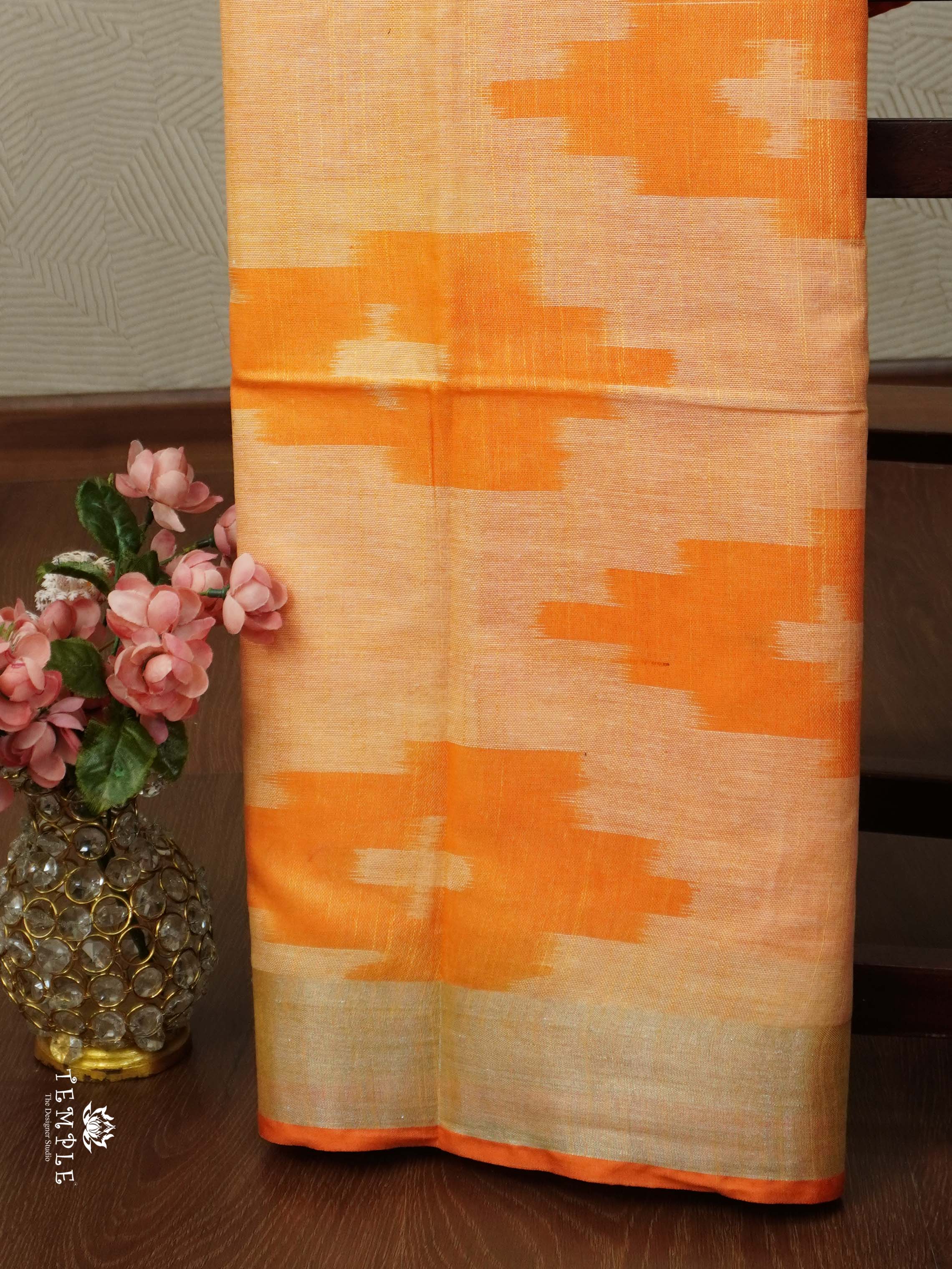 Ikkat Linen Cotton Saree | TTDS2135