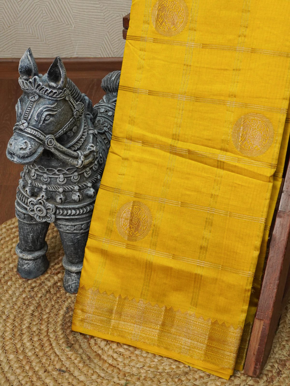 Vintage Kanchipuram Sarees(Yellow) | TTDS2933