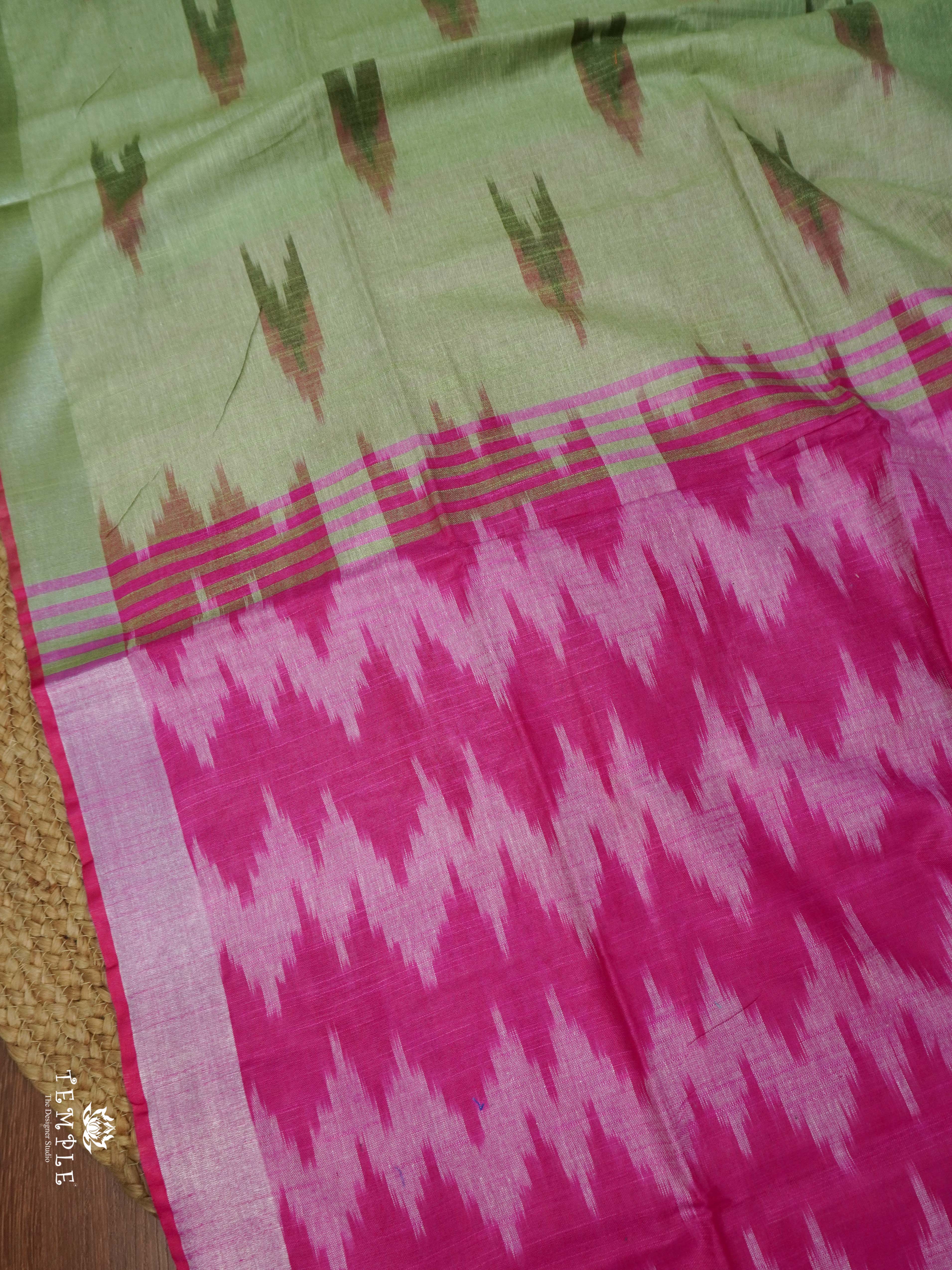 Ikkat Linen Cotton Saree | TTDS2135