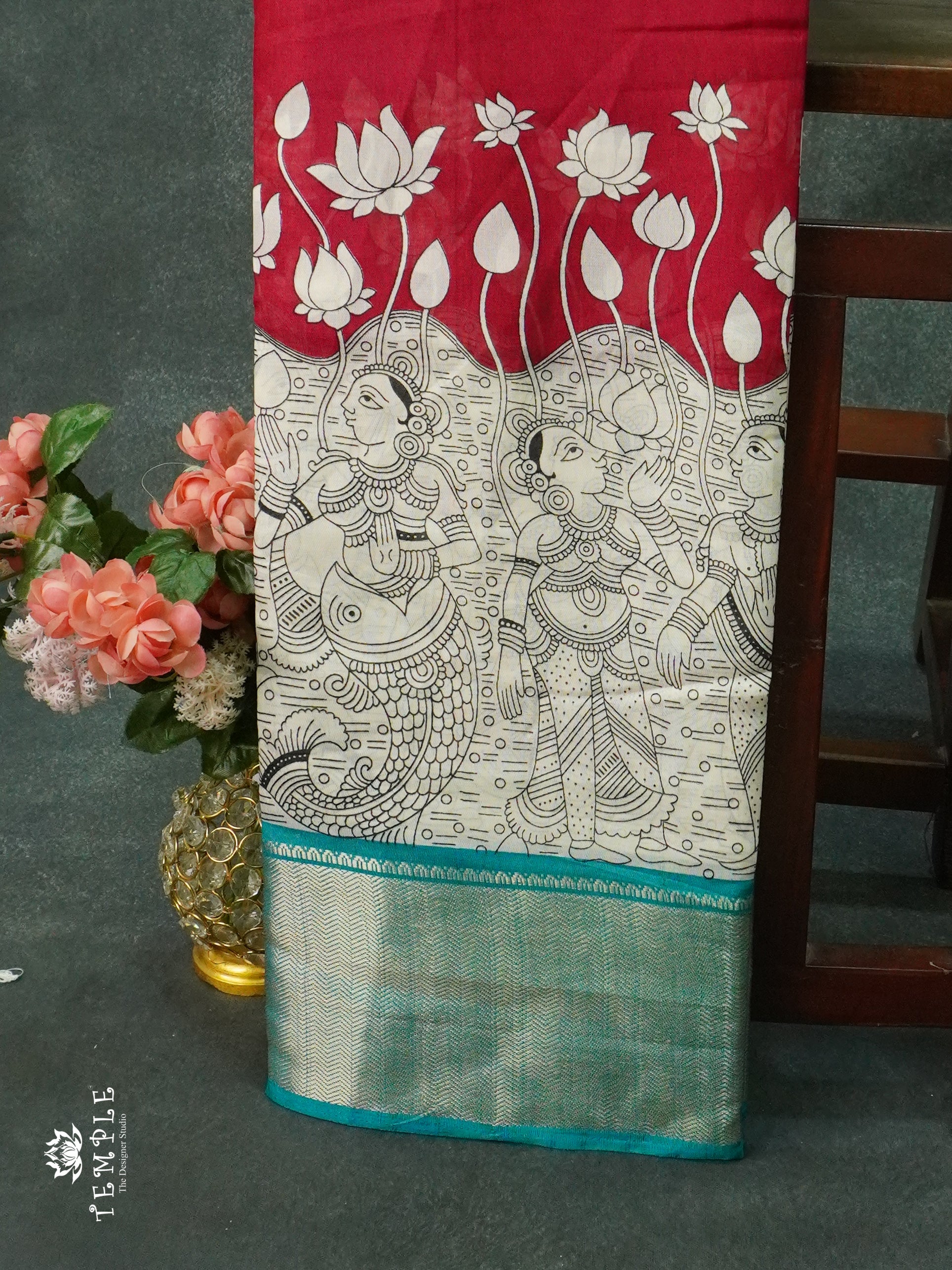 Kalamkari Printed Saree | TTDS1264