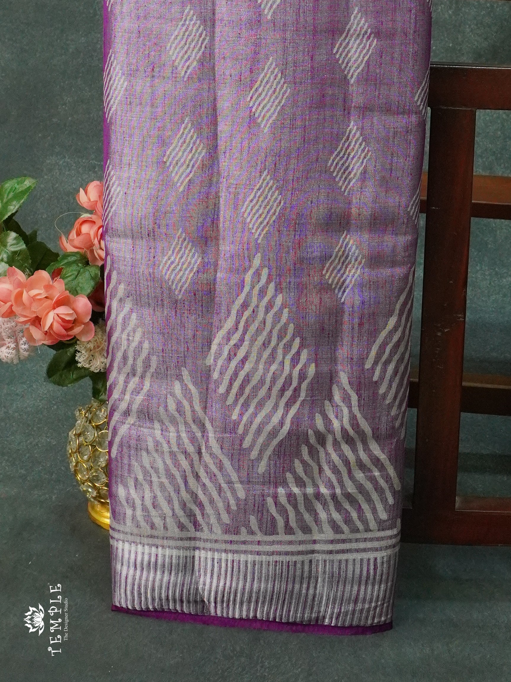 Printed Linen Tissue Saree | TTDS1263 | Sparkling Deals