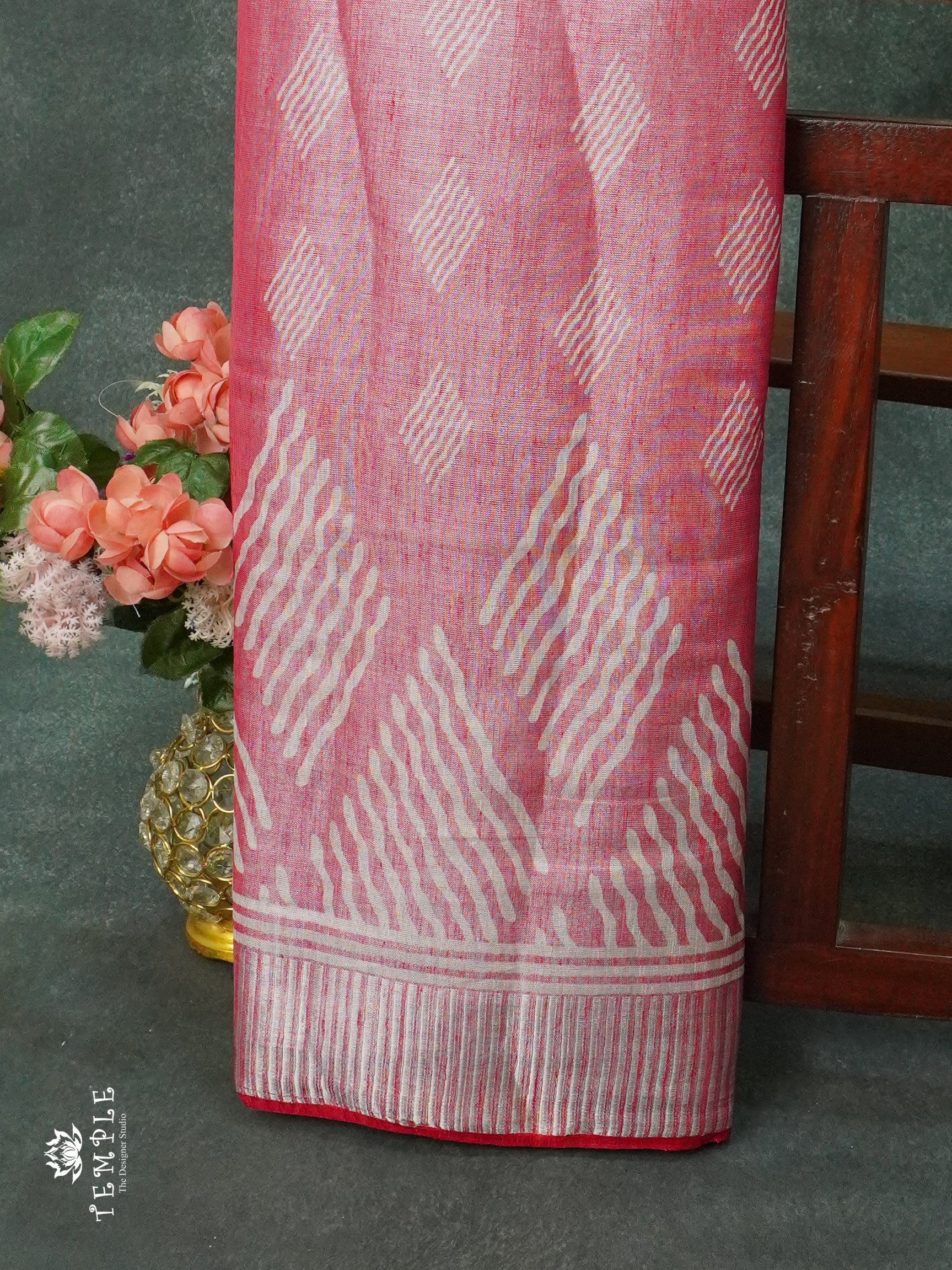 Printed Linen Tissue Saree | TTDS1263 | Sparkling Deals