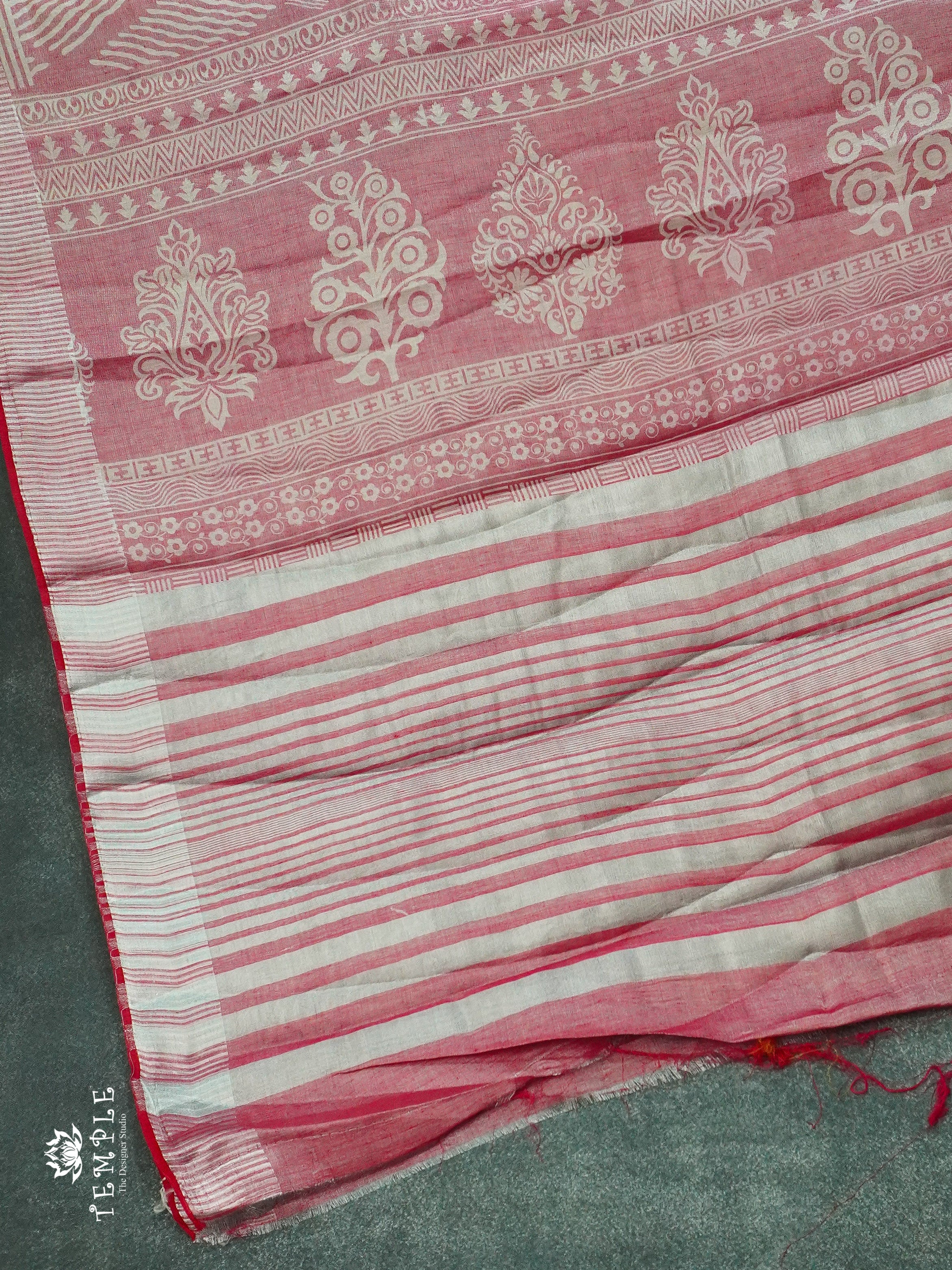 Printed Linen Tissue Saree | TTDS1263 | Sparkling Deals