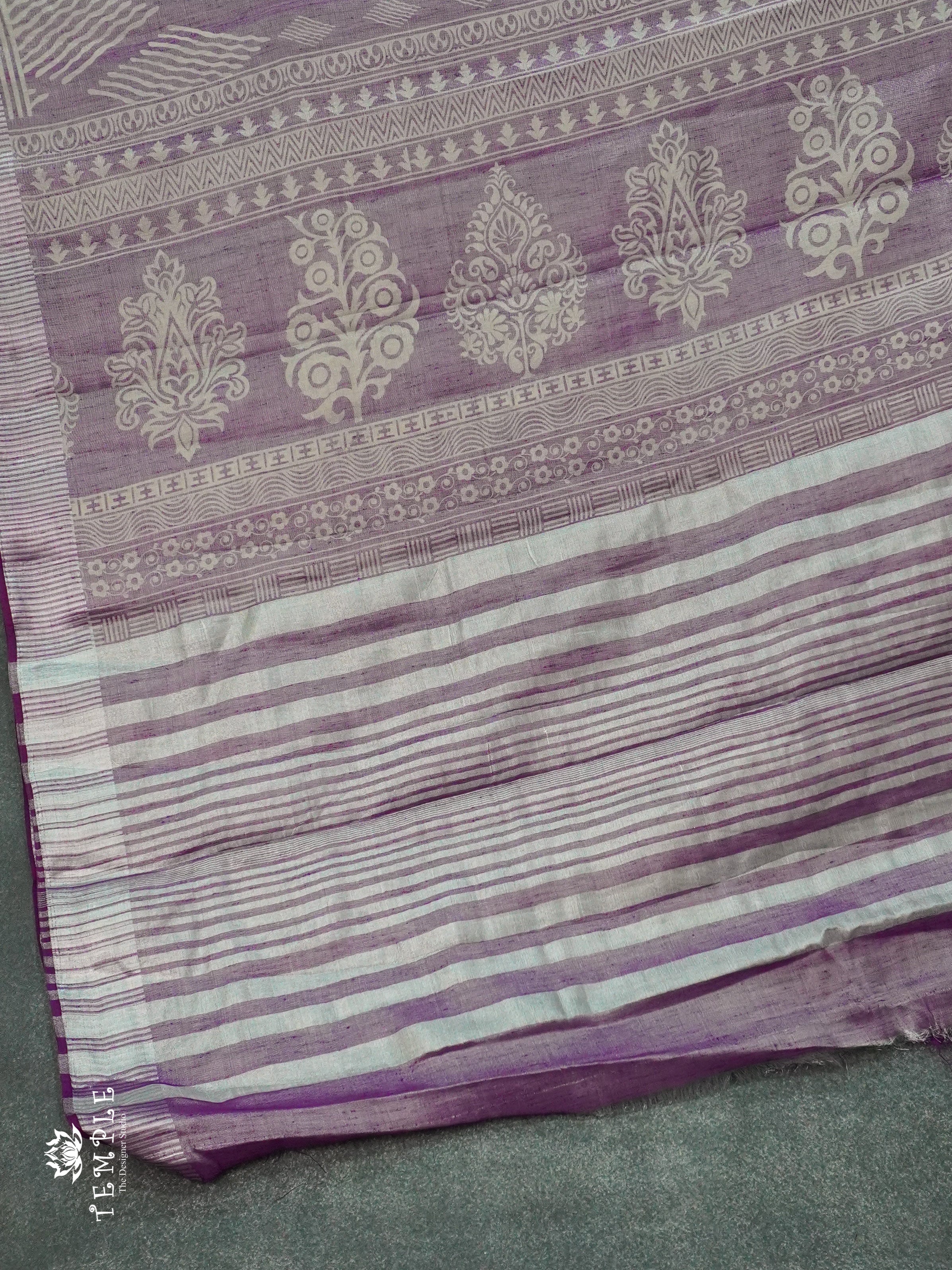 Printed Linen Tissue Saree | TTDS1263 | Sparkling Deals