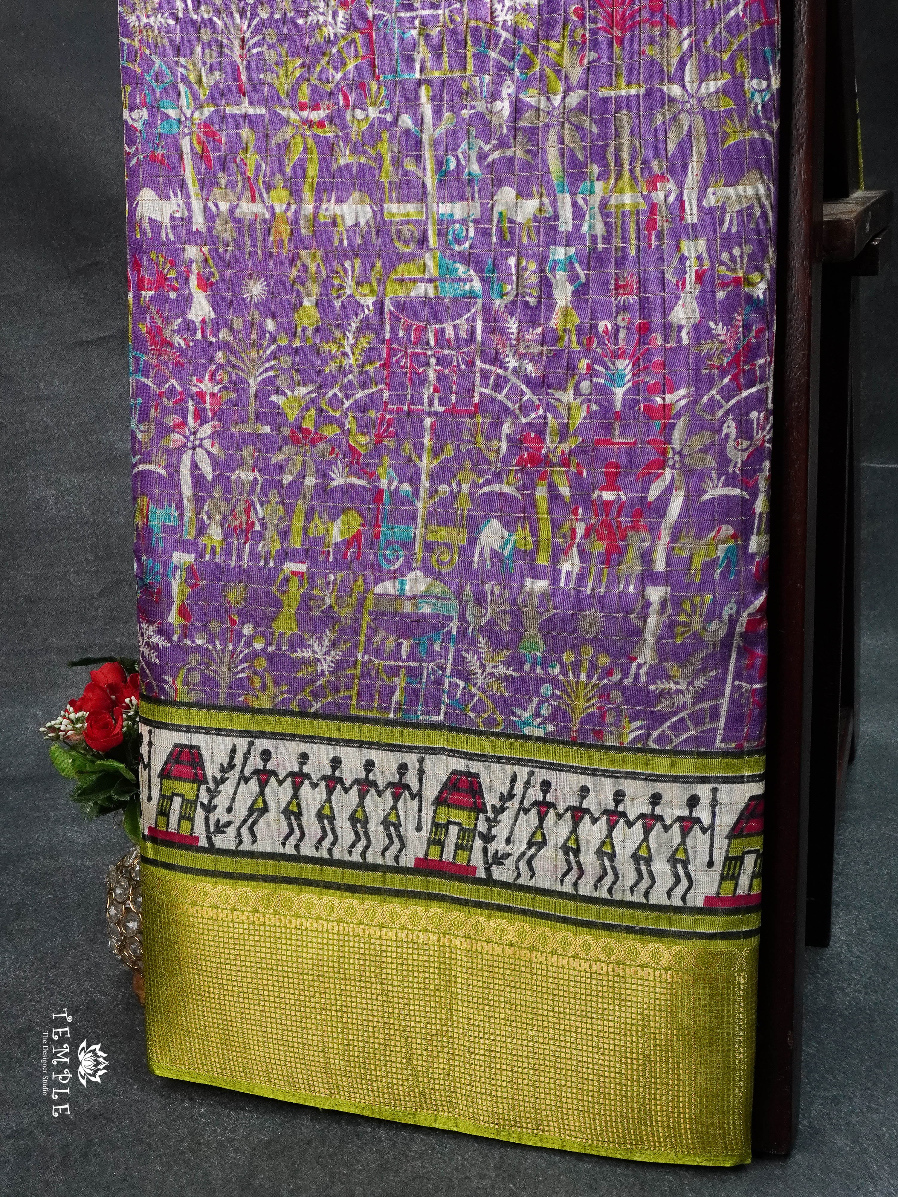 Warli Printed Dola Saree | TTDS1676