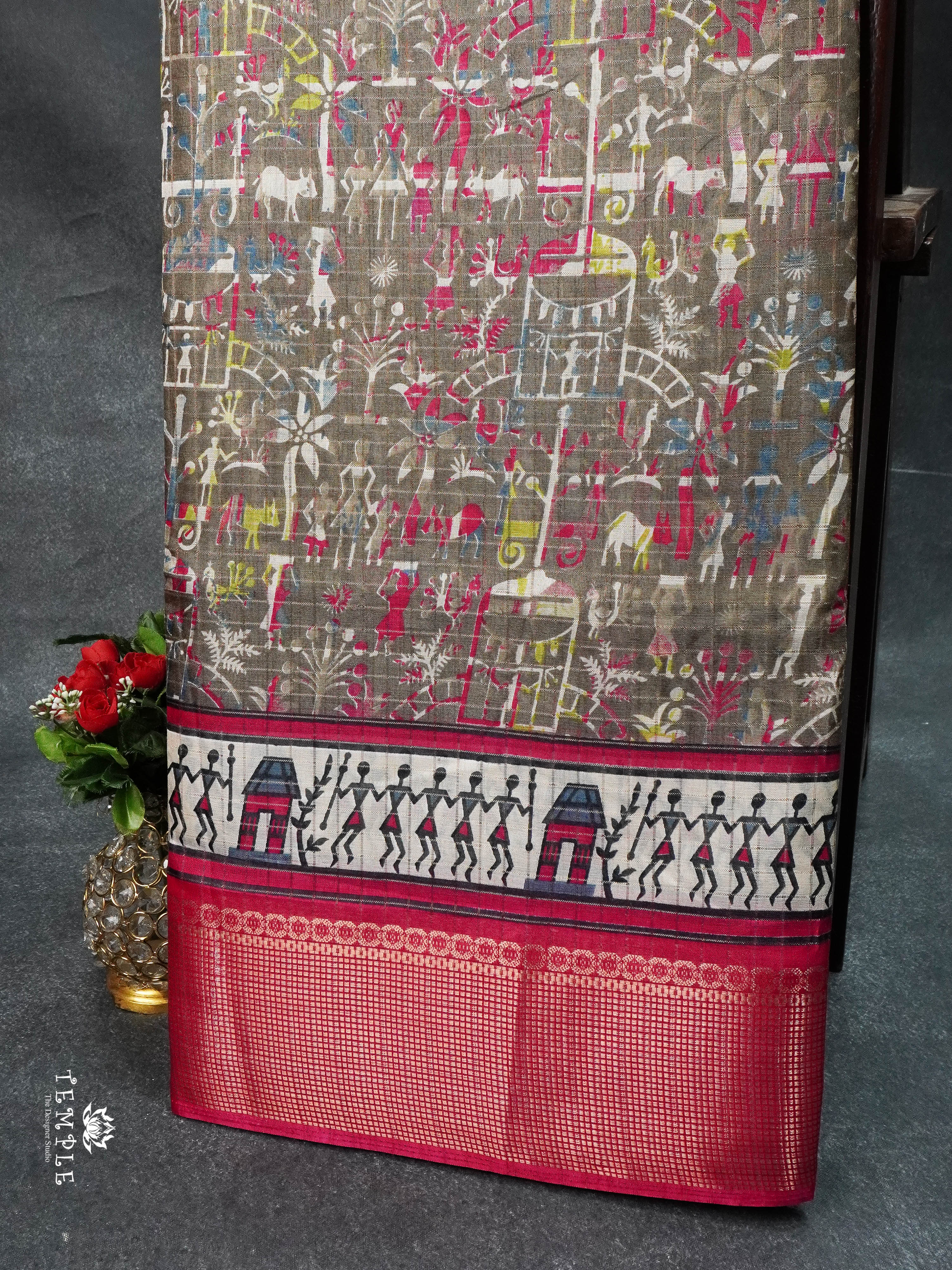 Warli Printed Dola Saree | TTDS1676