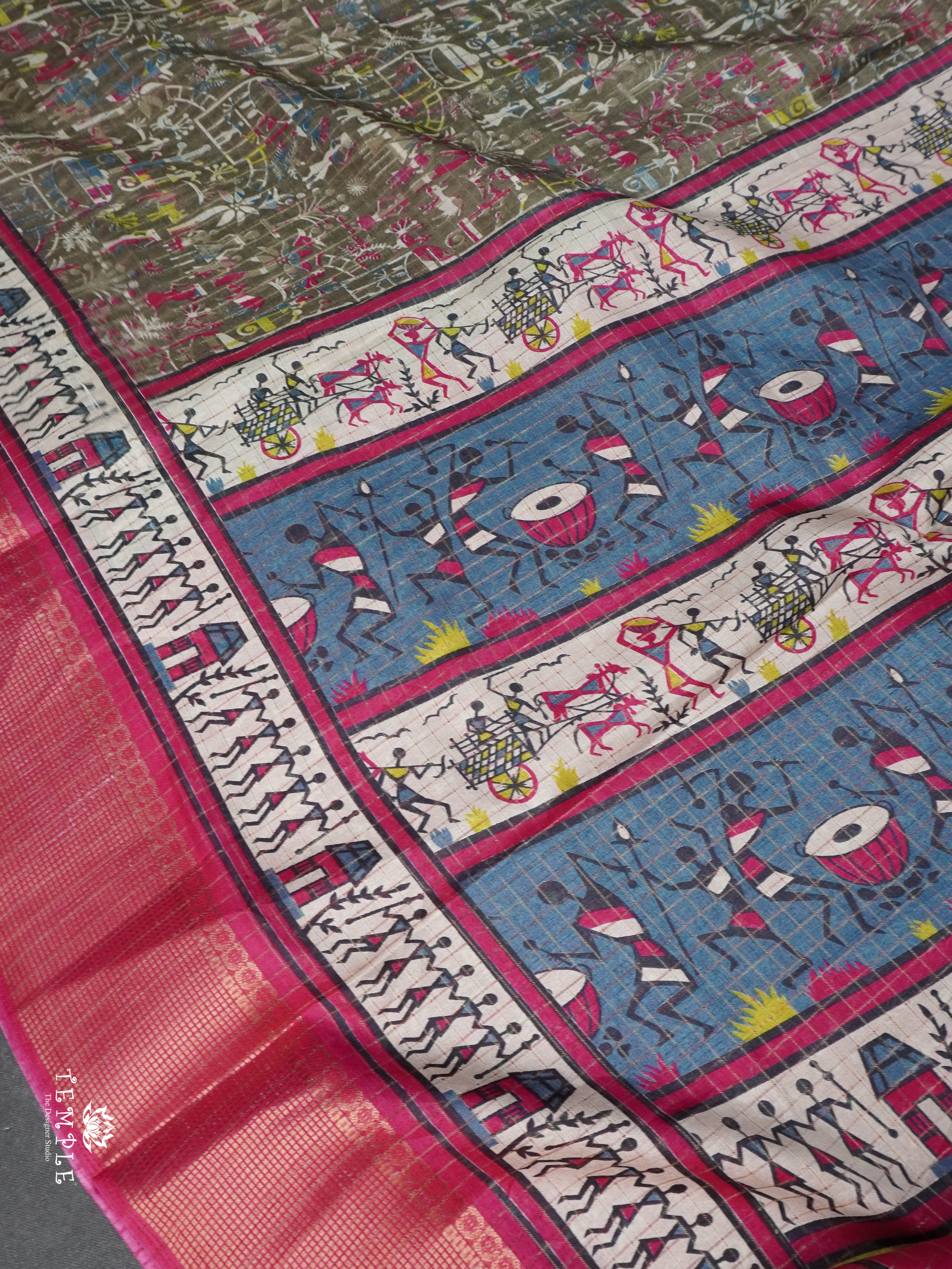 Tribal Pattren Cotton Saree | TTDS1676