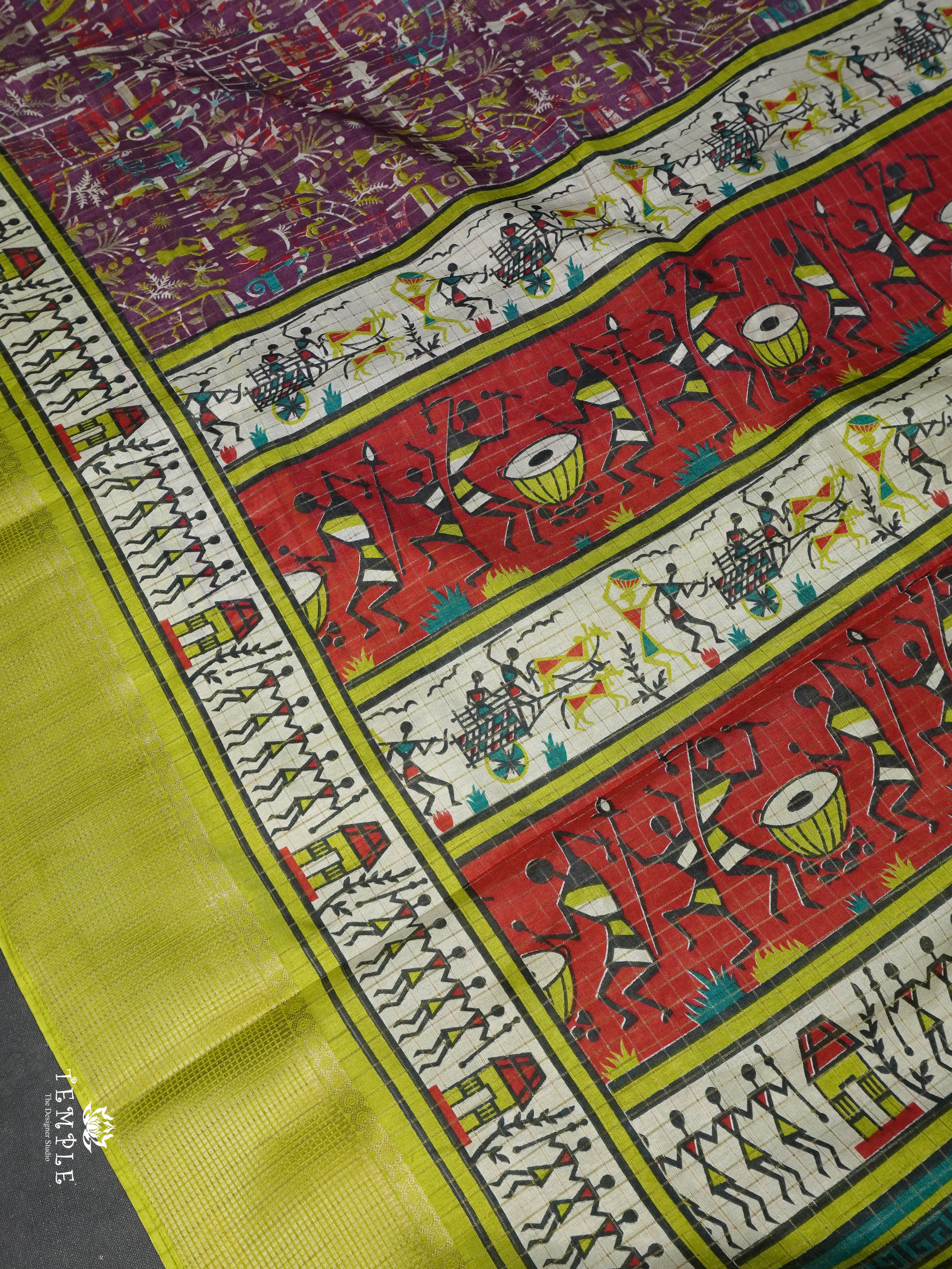 Tribal Pattren Cotton Saree | TTDS1676